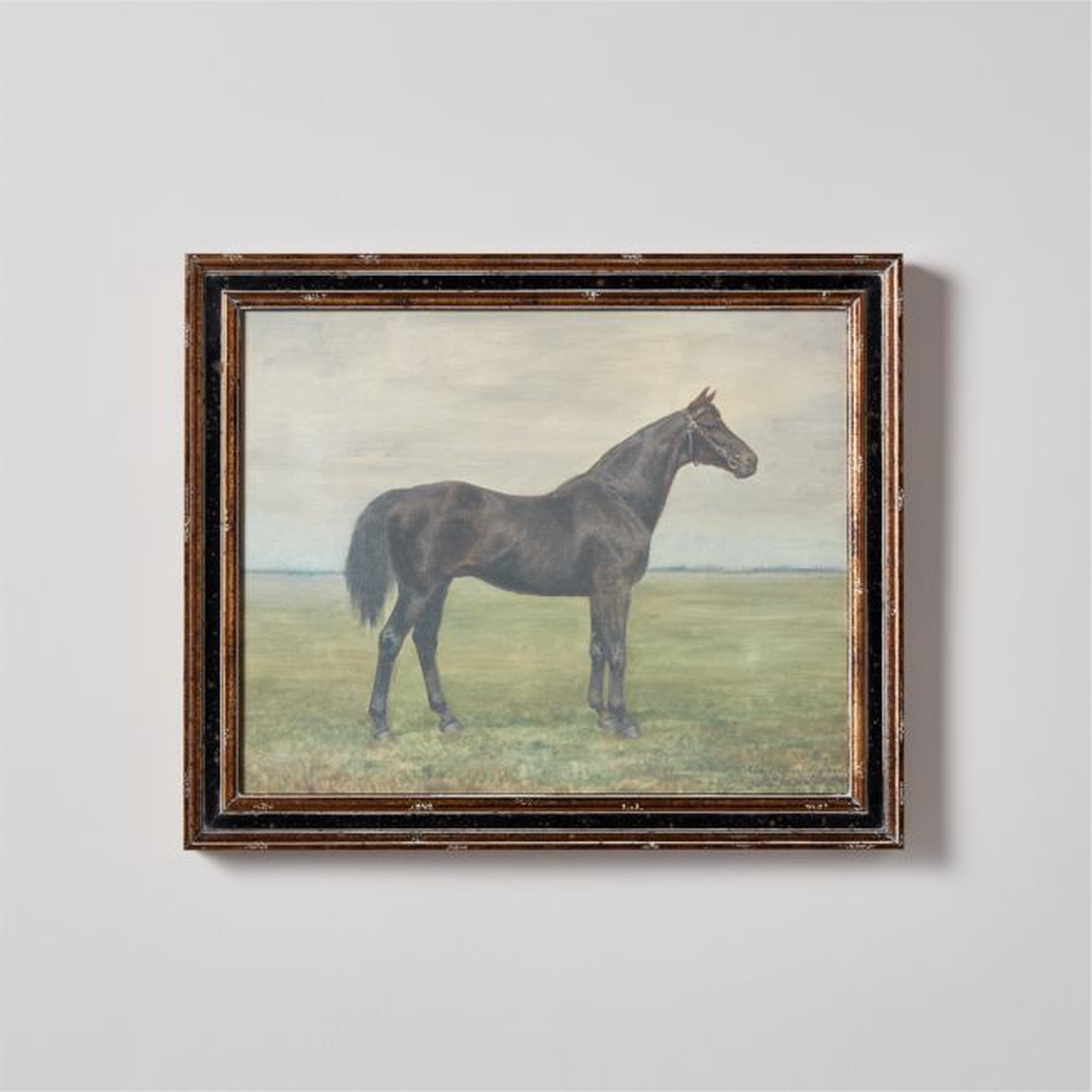 Black Horse' Framed Oil Painting Reproduction 18''x22'' - CB2