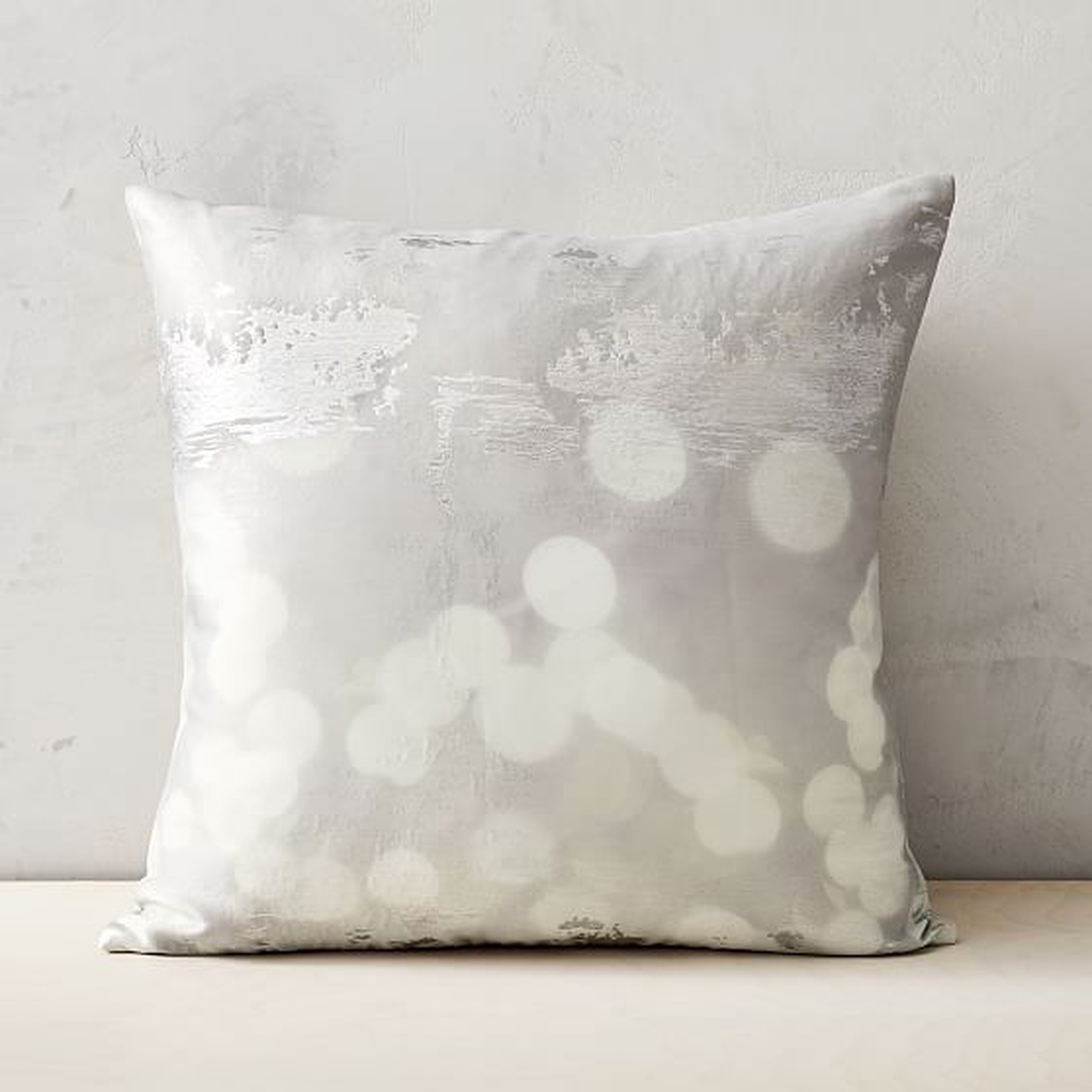 Glimmer Brocade Pillow Cover , Set of 2, Silver, 24"x24" - West Elm