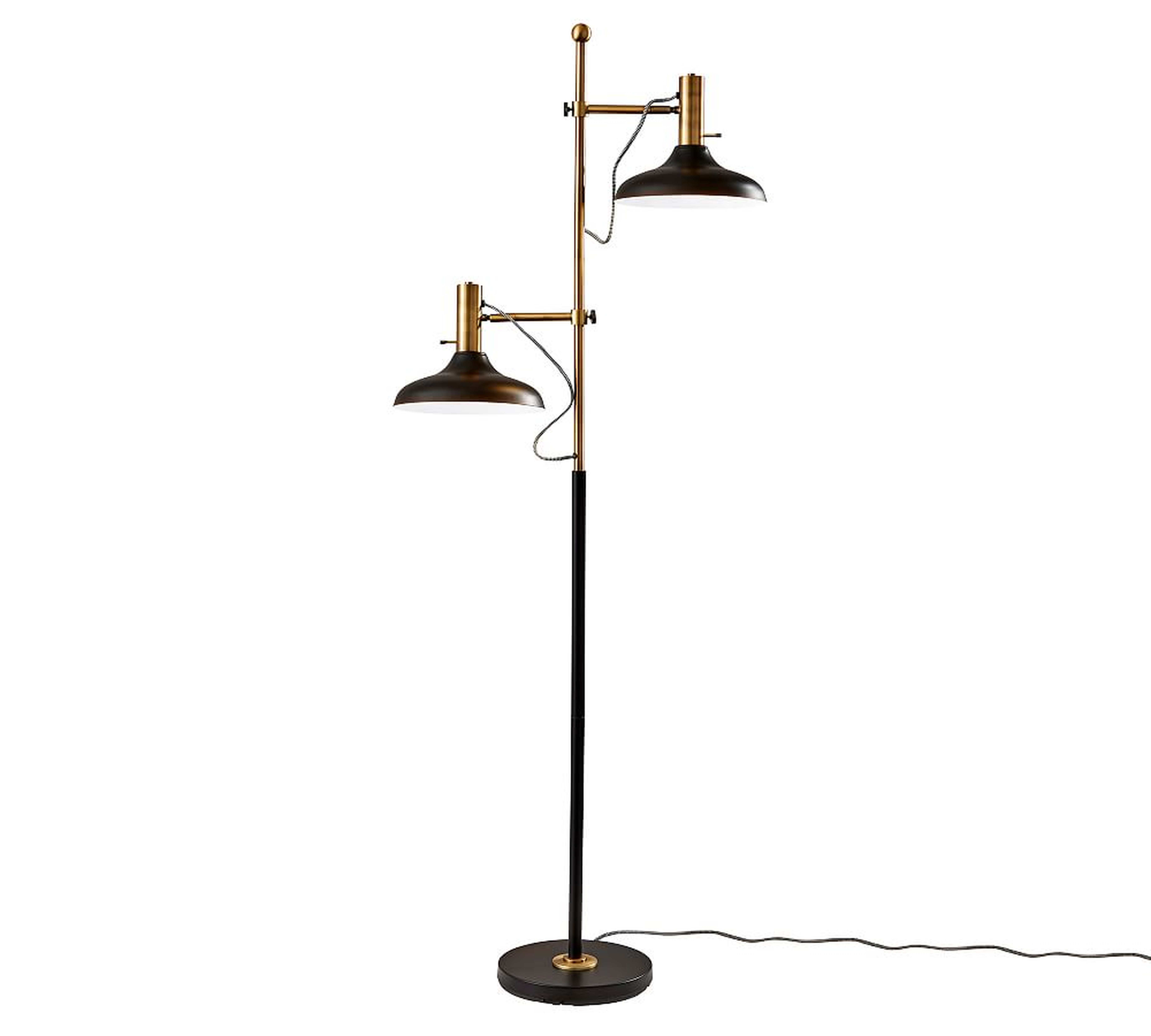 Bruna Metal Floor Lamp, Brass &amp; Black - Pottery Barn