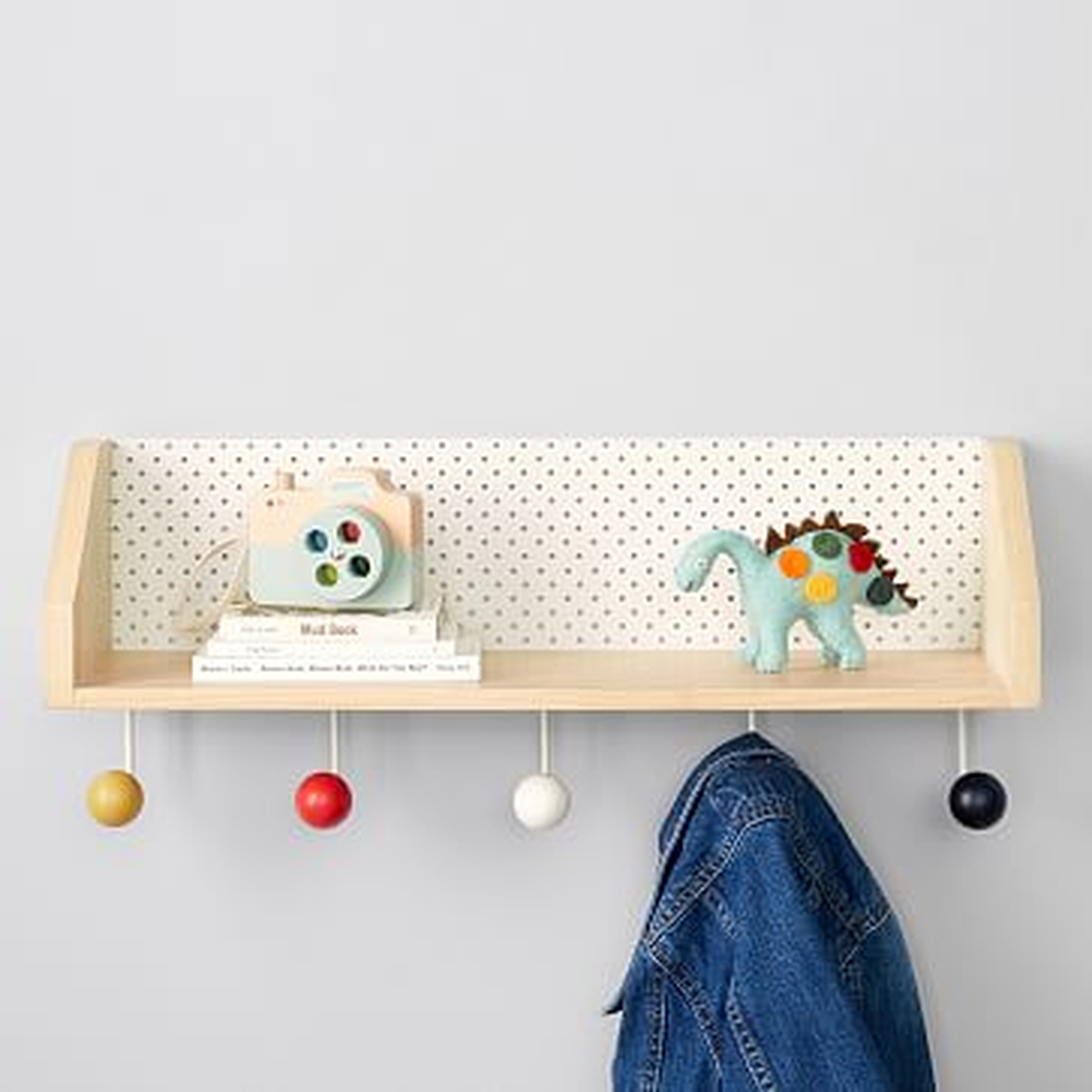 Modern Polka Dot Shelf With Hooks, WE Kids - West Elm