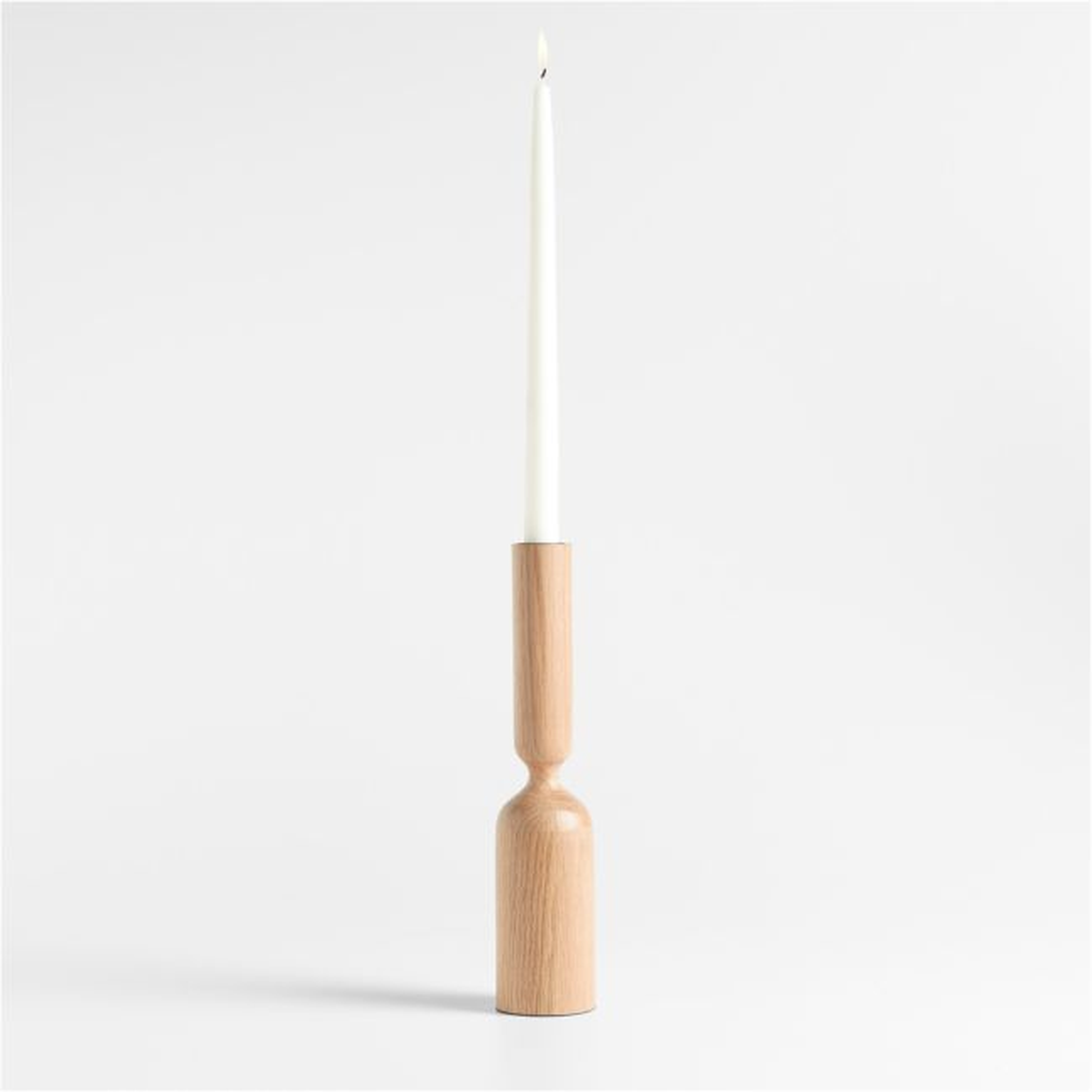 Asker Natural Wood Taper Candle Holder 11" - Crate and Barrel