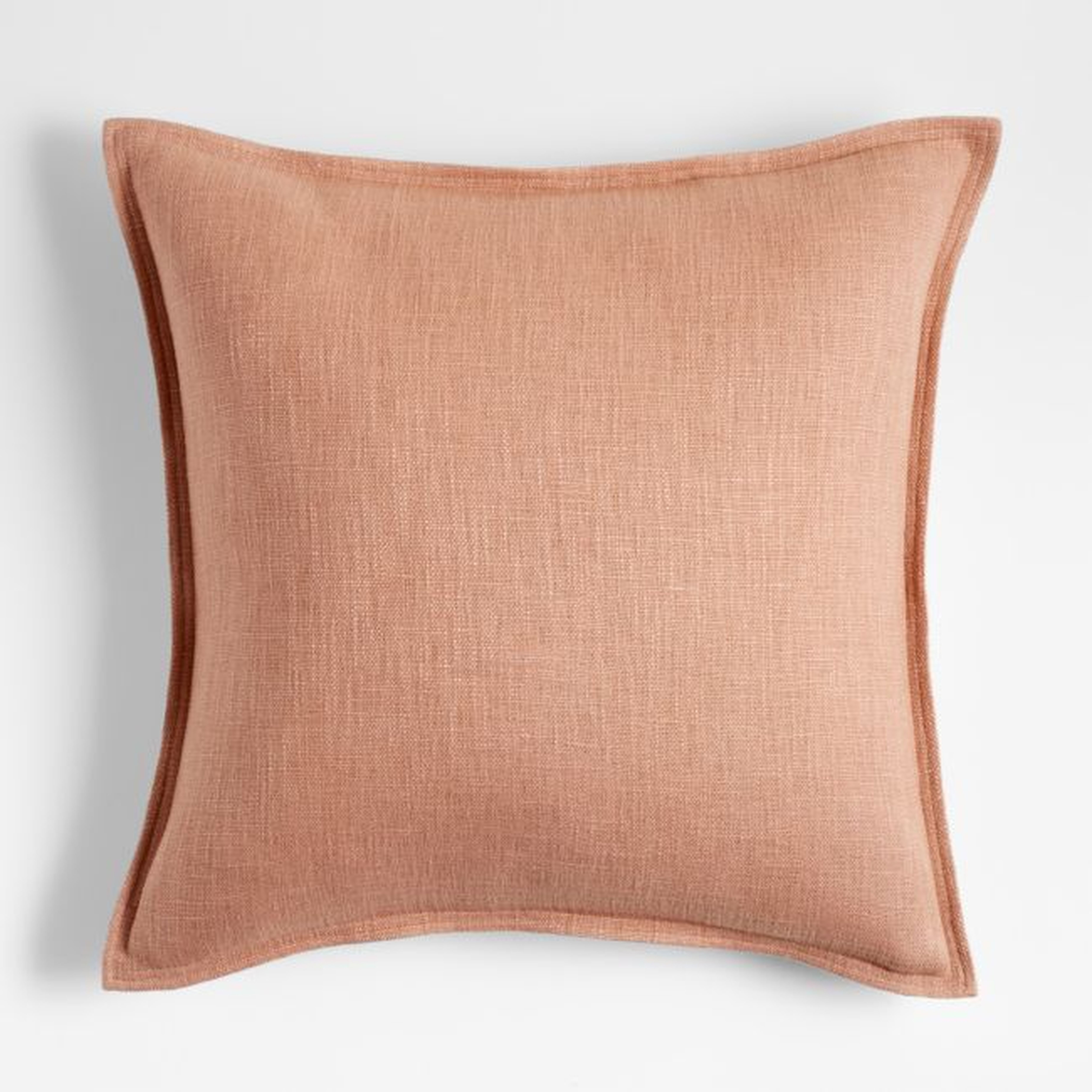 Terracotta 20"x20" Laundered Linen Throw Pillow Cover - Crate and Barrel