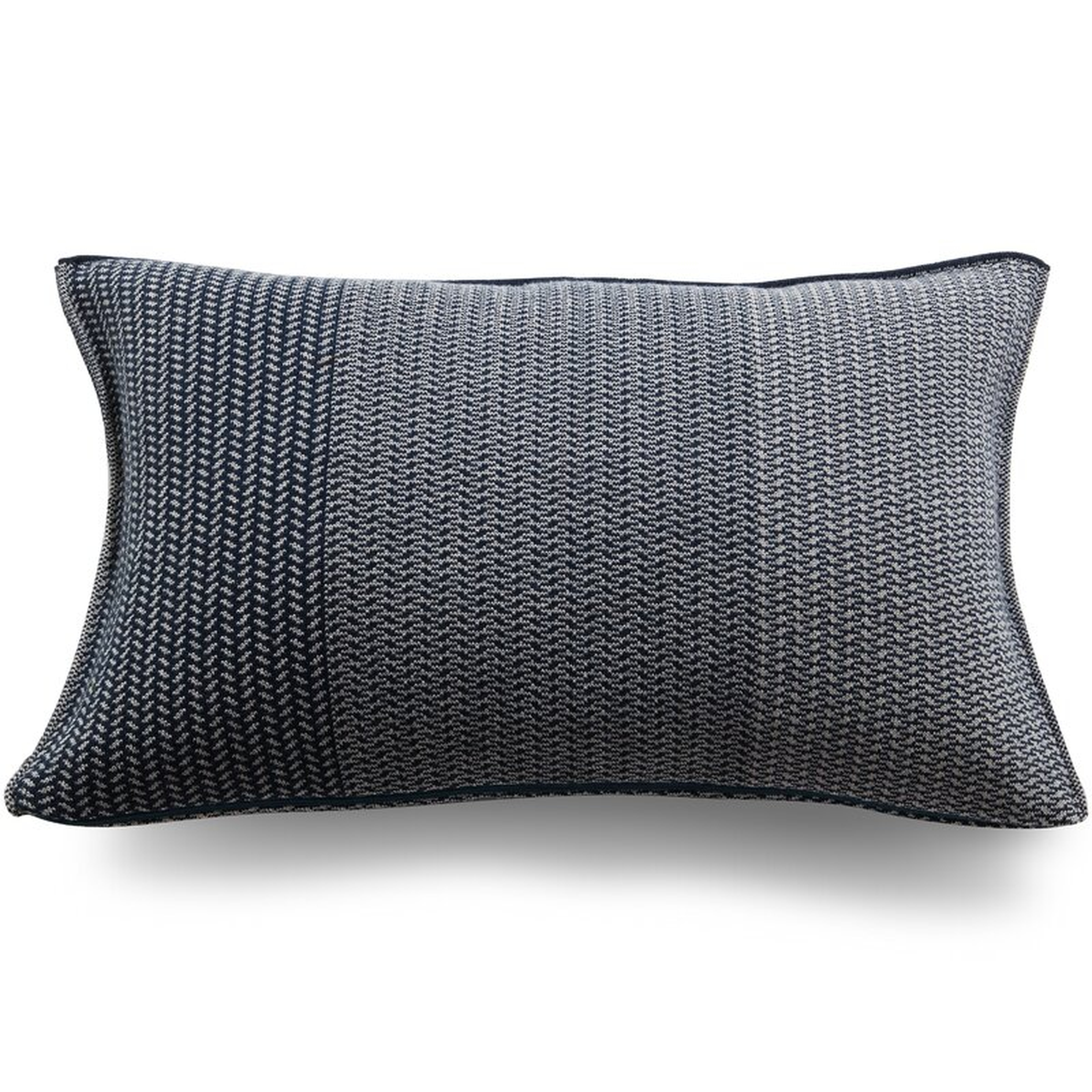 Spinatino Wool Lumbar Pillow, Ocean Blue, 21" x 12" - Perigold
