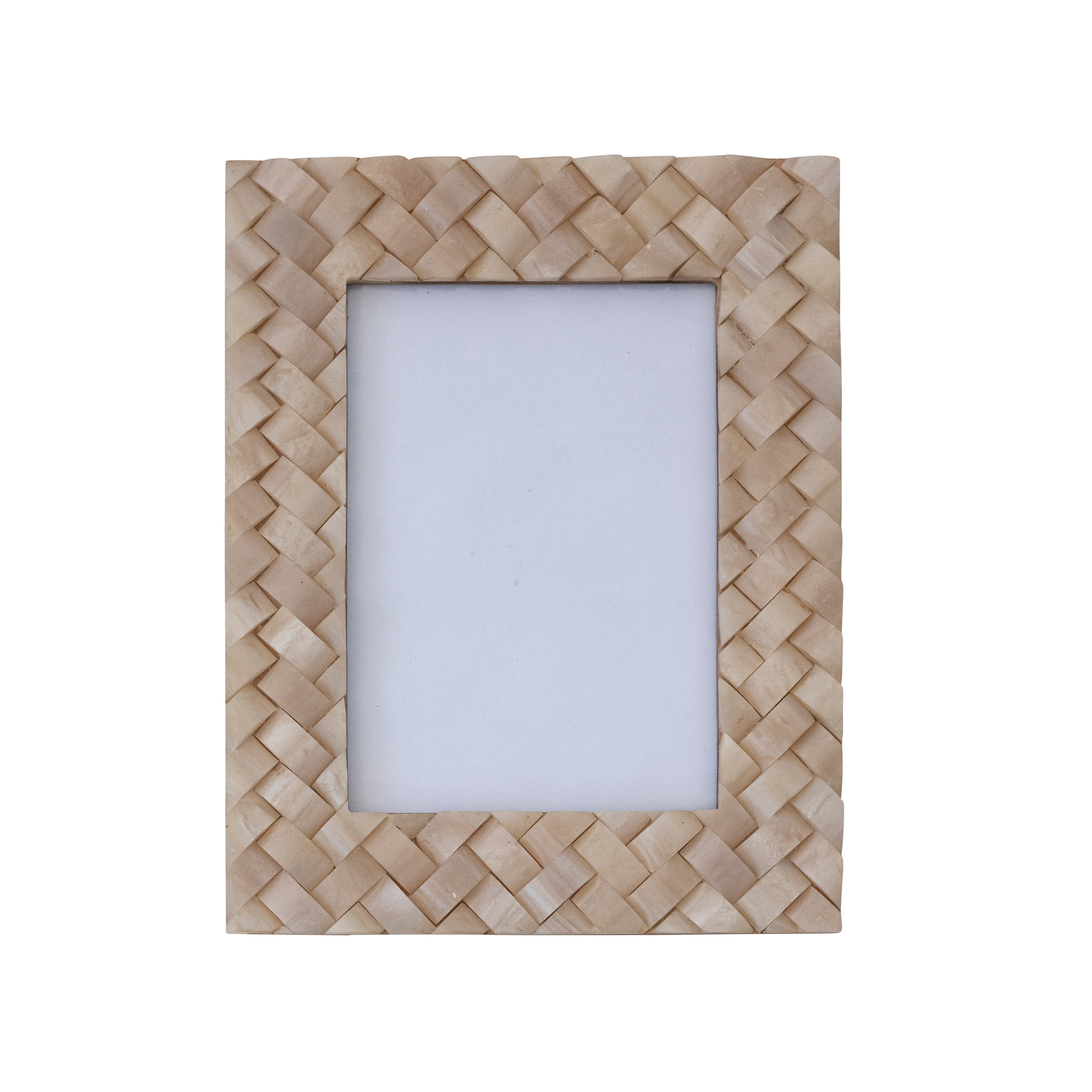 Woven Resin Photo Frame, Ivory - Creative Co-Op