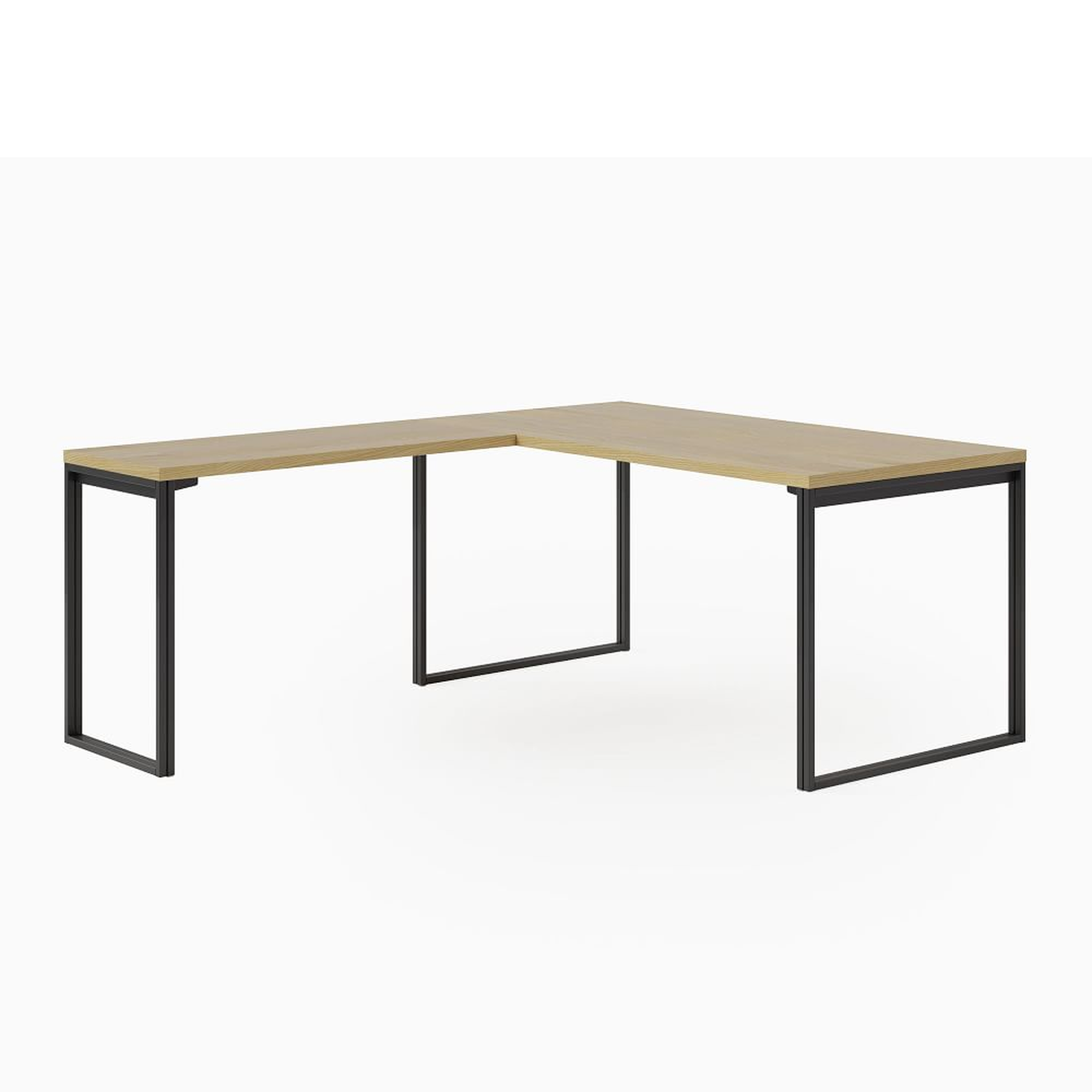 Greenpoint Desk Add-On Return (Desk Sold Separately), 18"x42", Dark Bronze, Natural Oak Veneer - West Elm