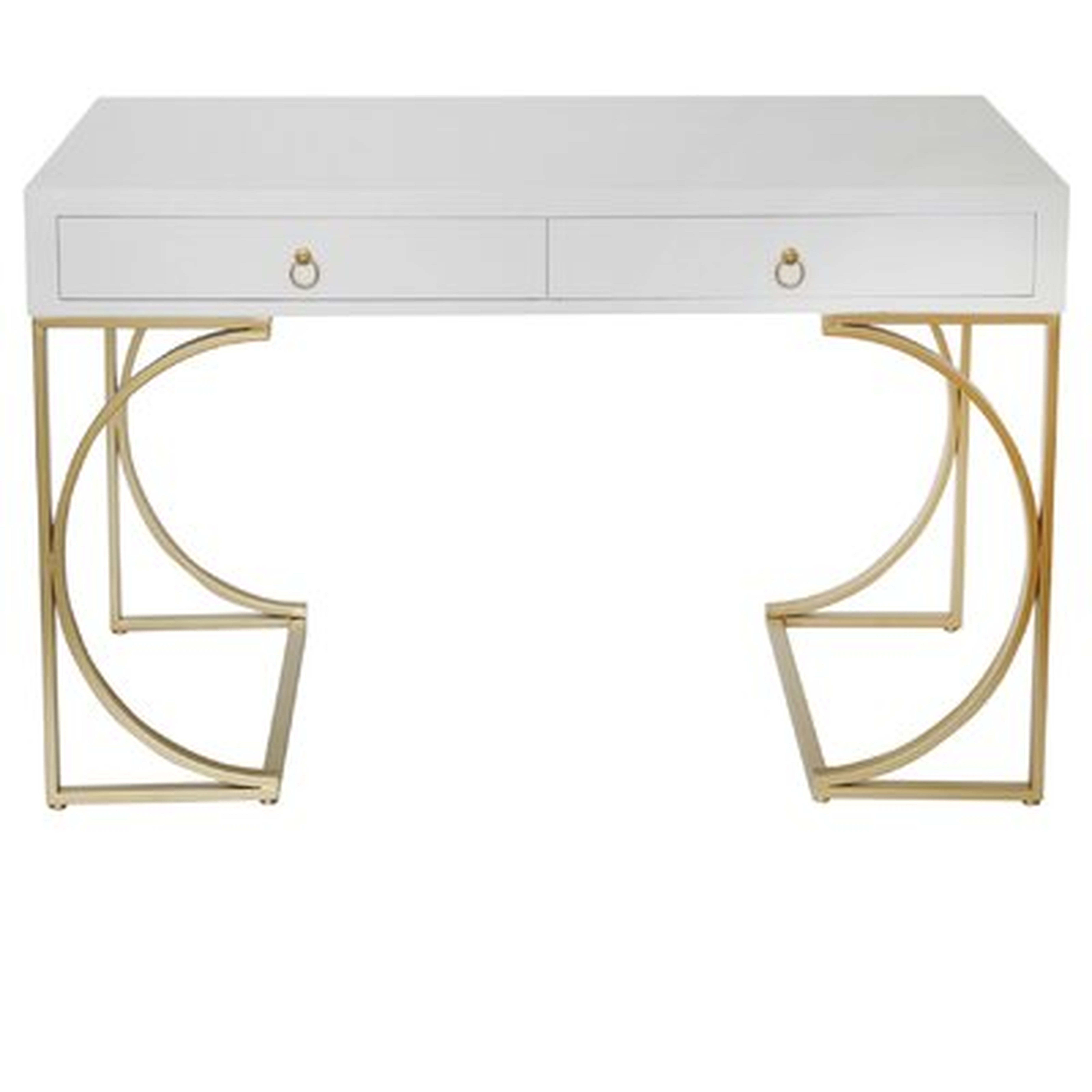 Flaxberry White And Gold Desk - Wayfair