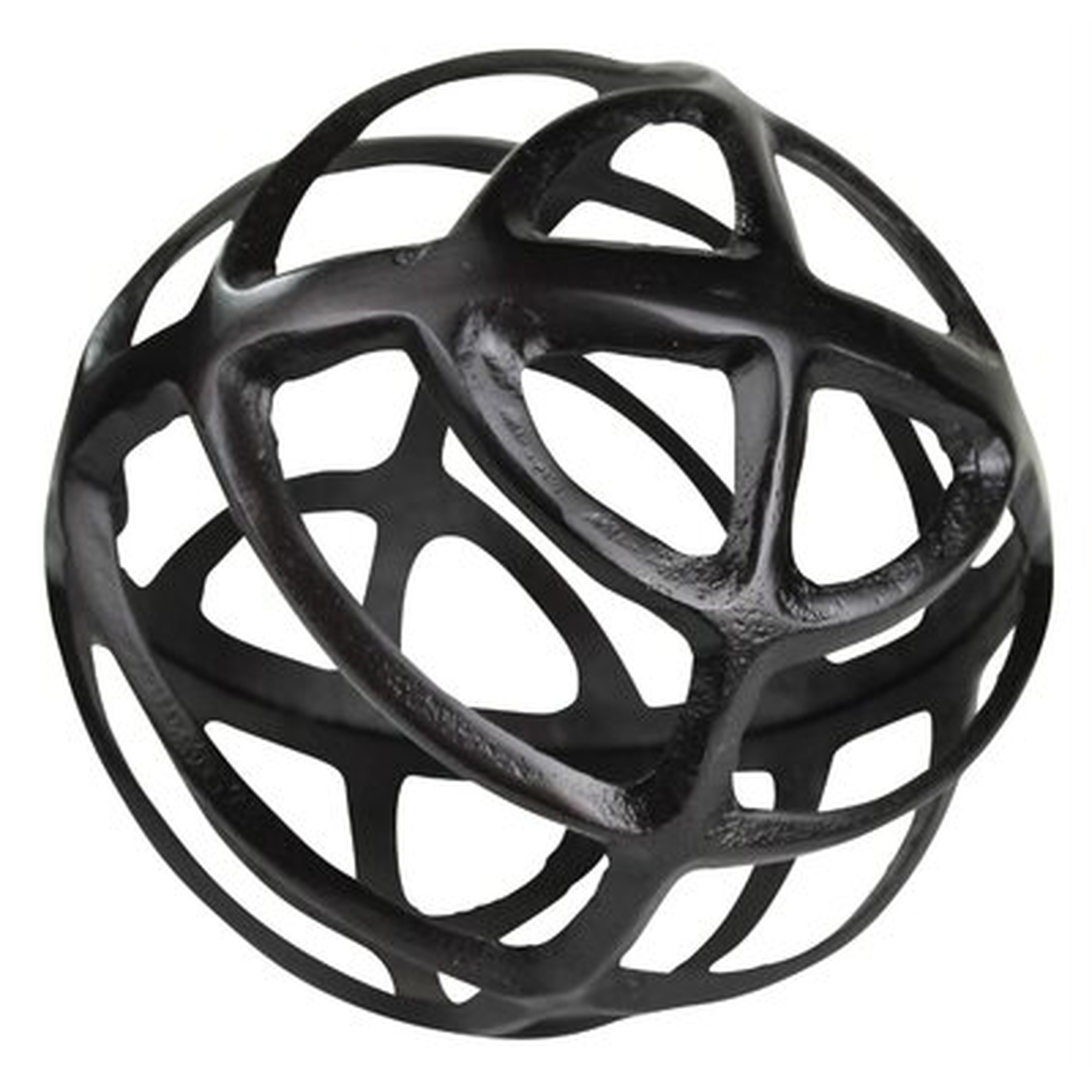 Open Design Metal Frame Sphere Accent Decor, Set Of 2, Brass - Wayfair