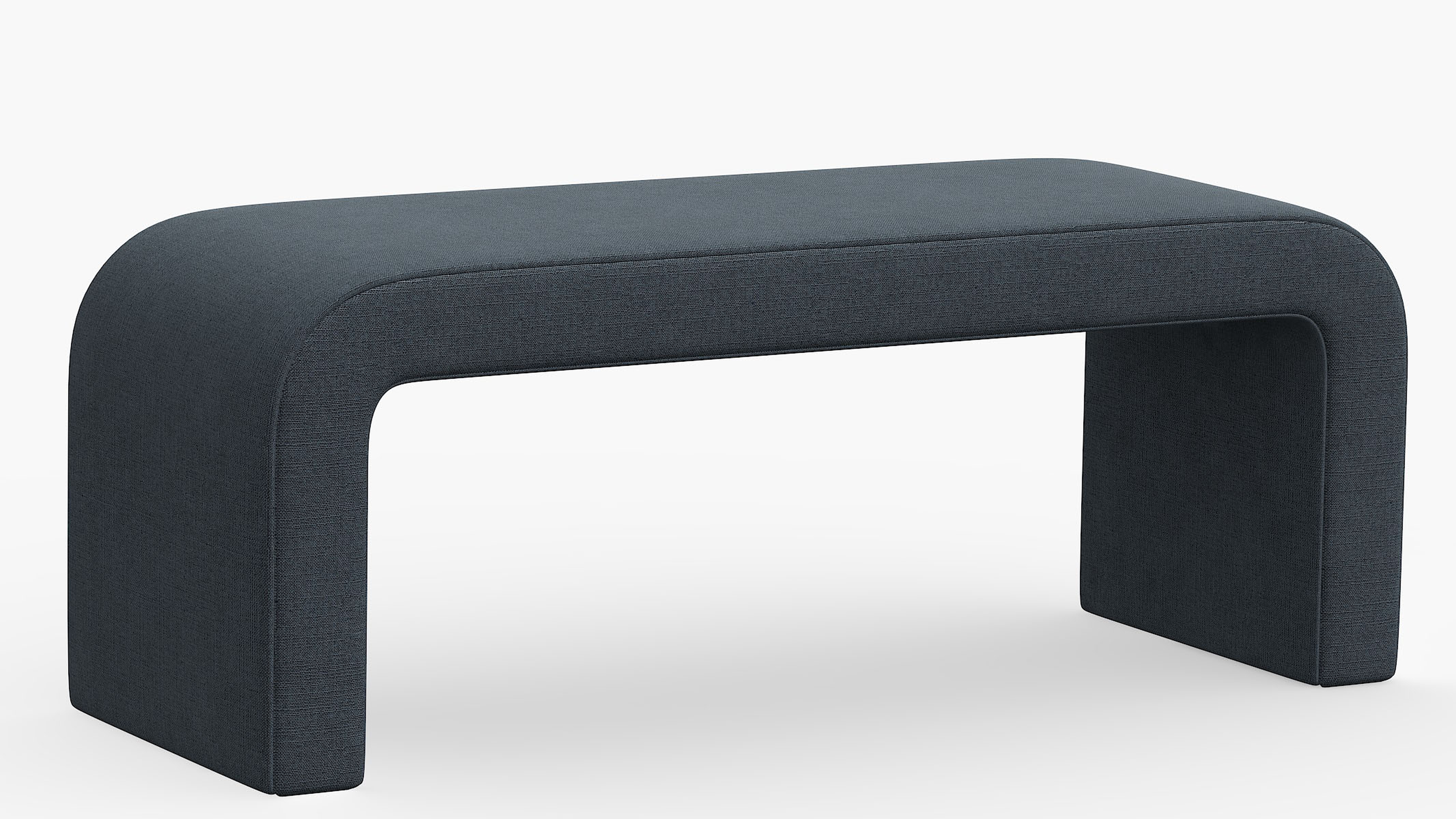 Waterfall Bench, Navy Everyday Linen - The Inside