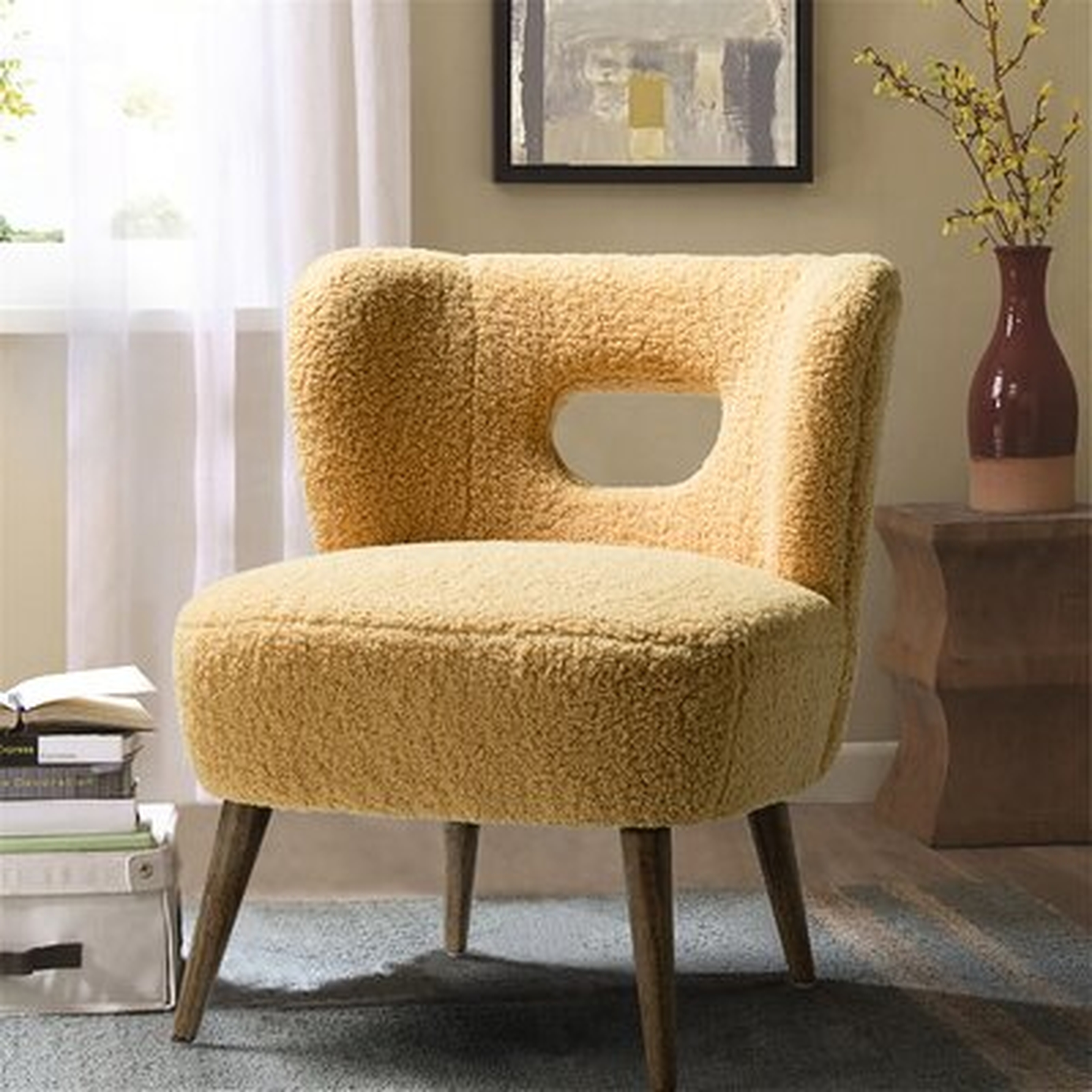 Olivieri 25.6" Wide Polyester Side Chair / Mustard - Wayfair