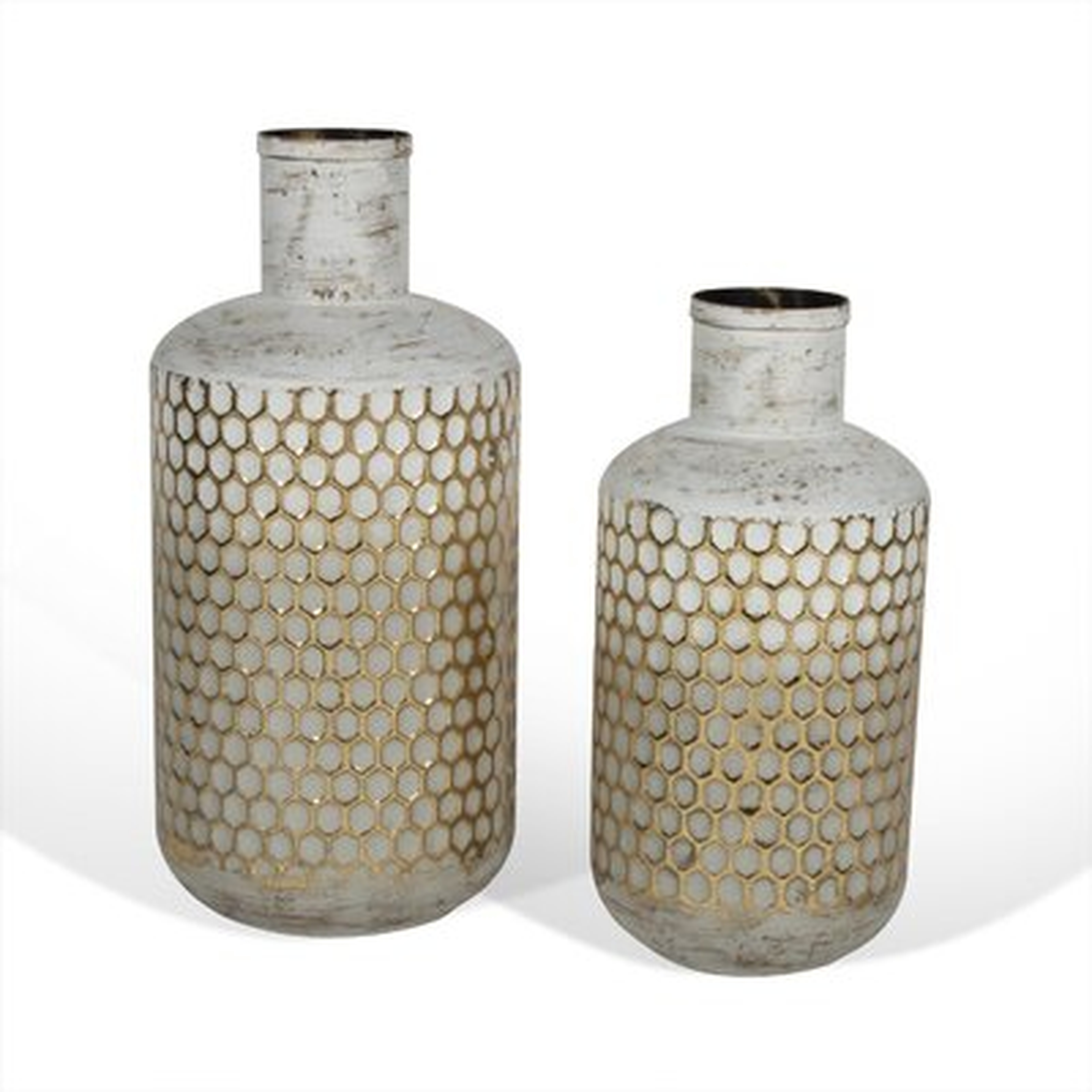 2 Piece Bernbaum Gold Metal Table Vase Set - Wayfair
