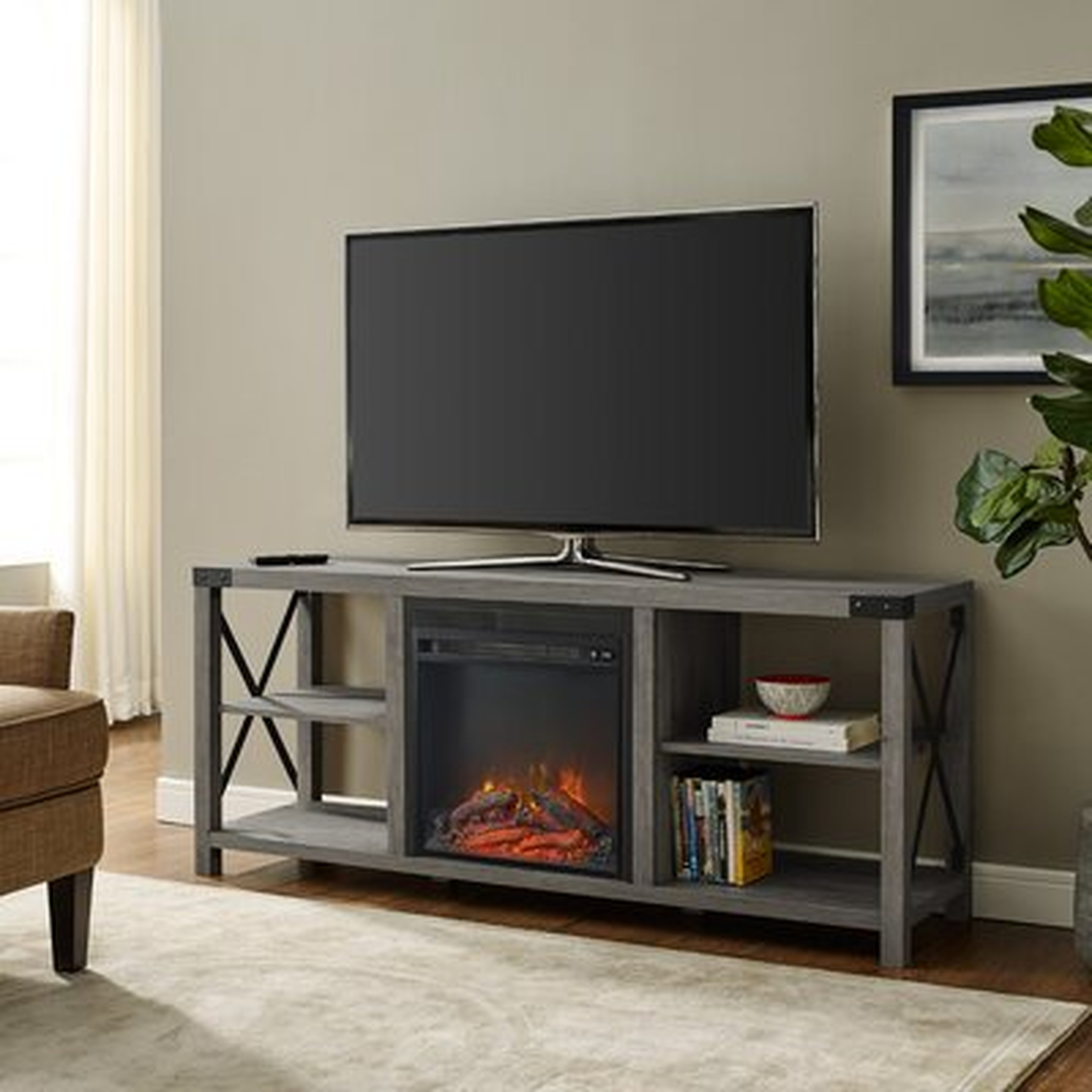 Arsenault TV Stand for TVs up to 65" with Electric Fireplace Included - Wayfair