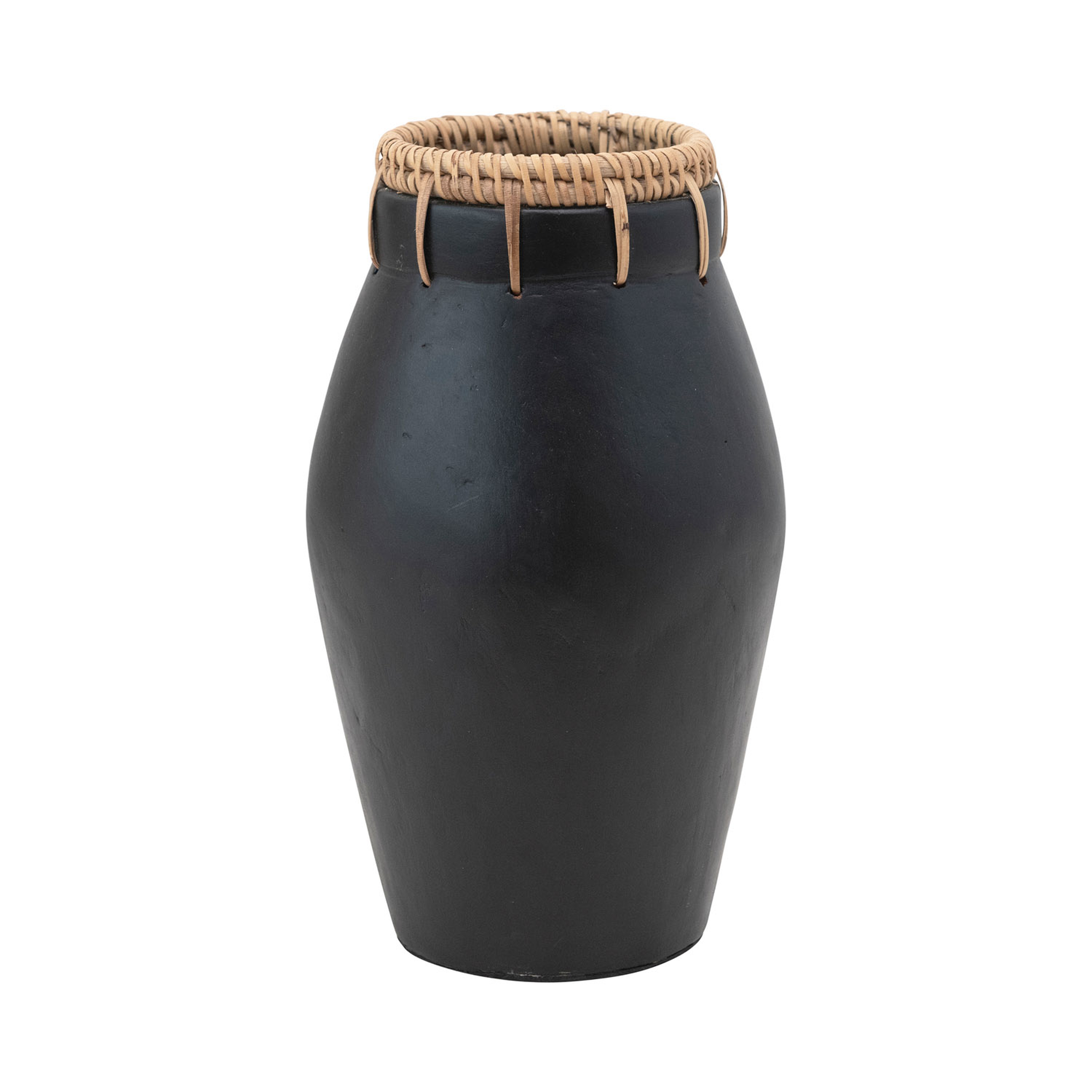 Handmade Terra-cotta Vase with Rattan Stitching - Nomad Home