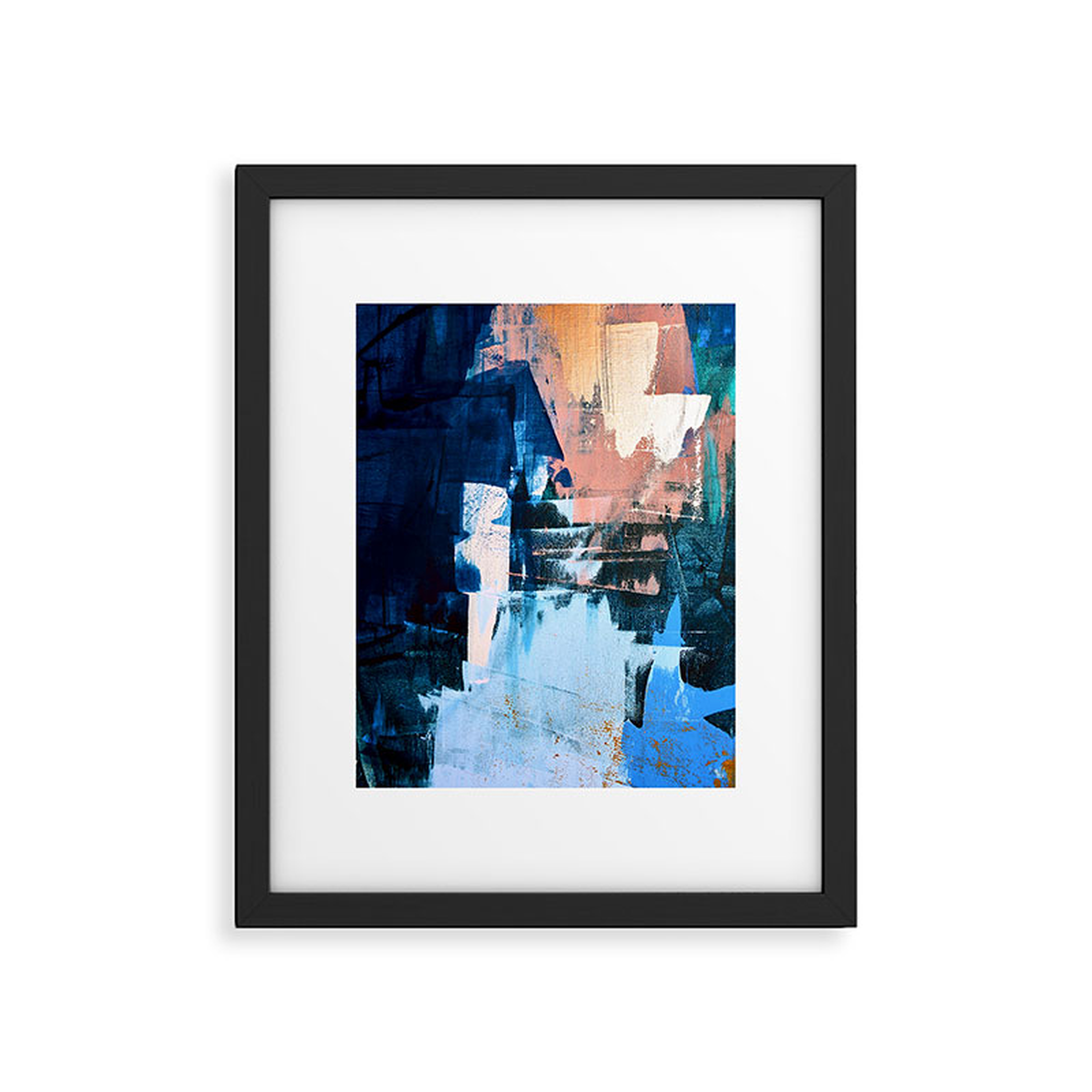On The Dock A Pretty Abstract by Alyssa Hamilton Art - Framed Art Print Modern Black 24" x 36" - Deny Designs