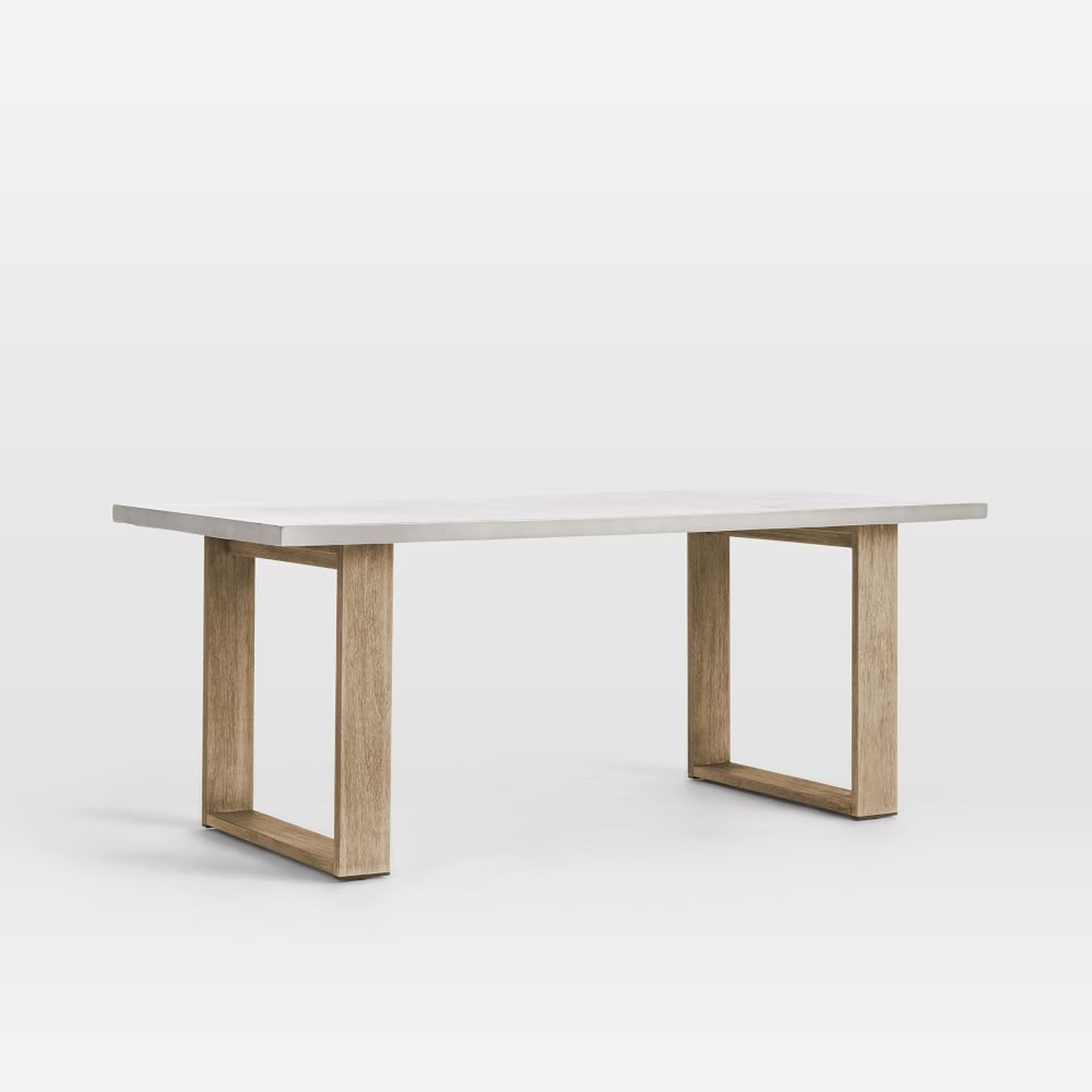 Portside Outdoor Concrete 72 in Rectangle Dining Table, Driftwood - West Elm