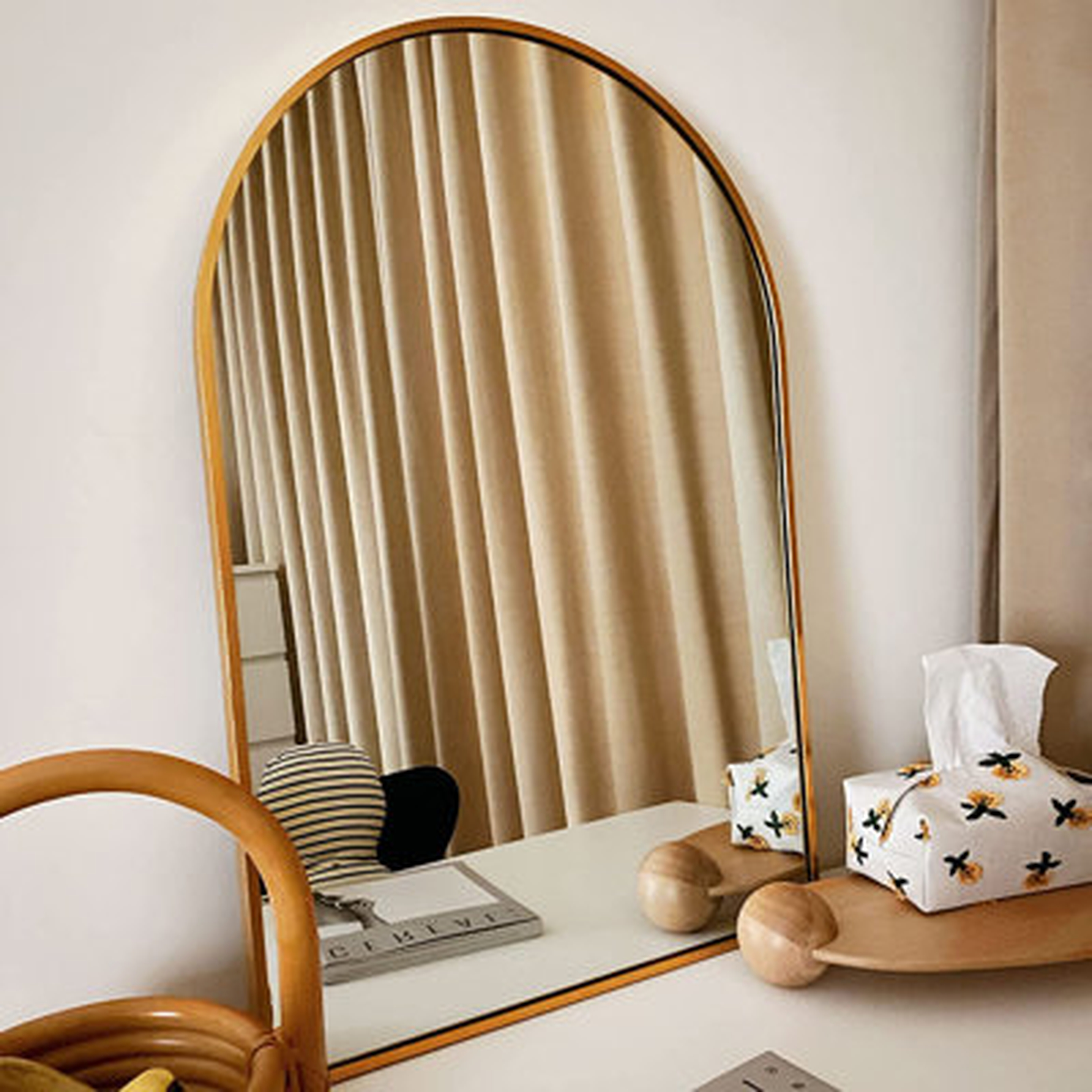 Lilaram Wall Mounted Mirror 20"X30" Arch Bathroom Mirror, Gold Vanity Wall Mirror With Metal Frame - Wayfair