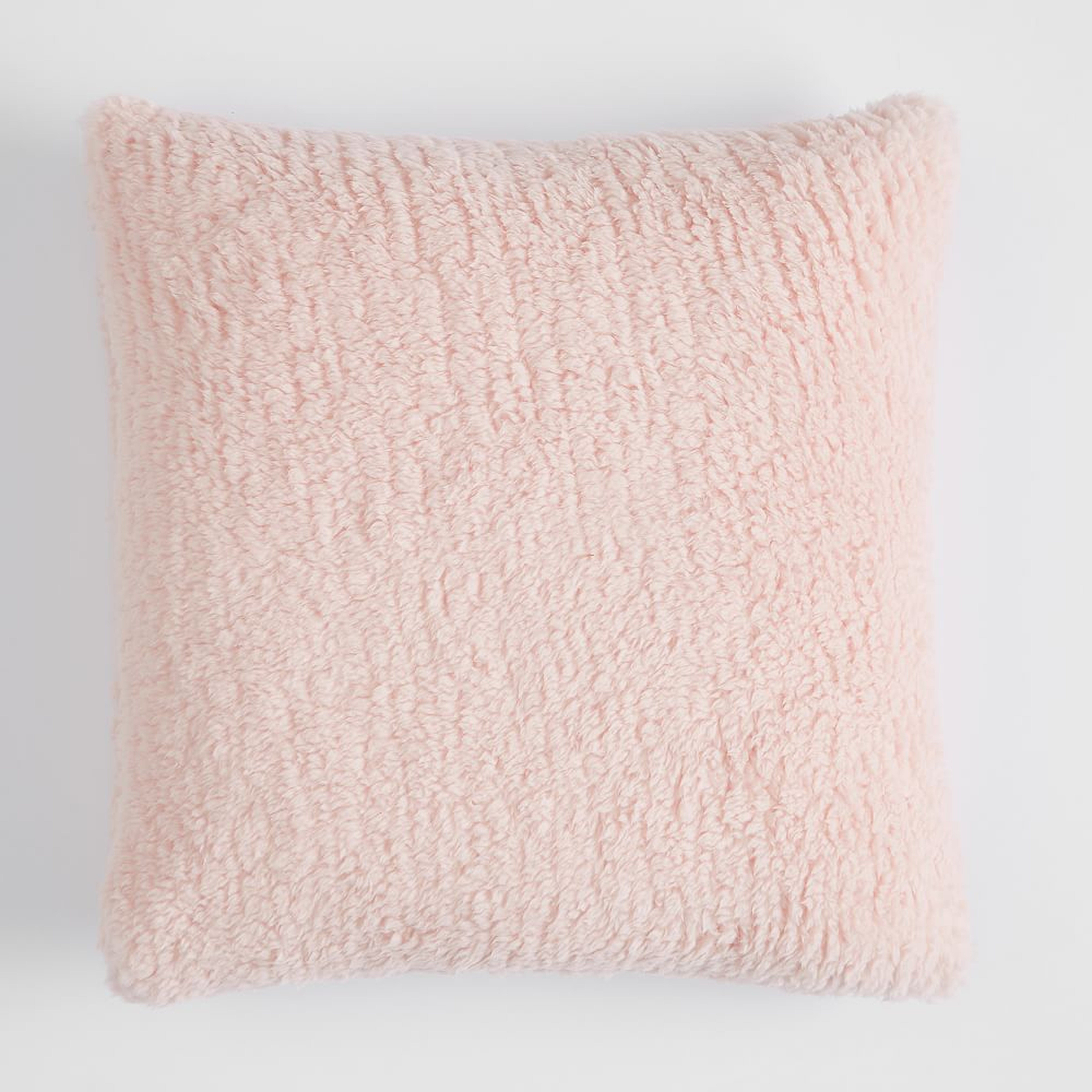 Cozy Recycled Sherpa Pillow cover, 18x18, Powdered Blush - Pottery Barn Teen