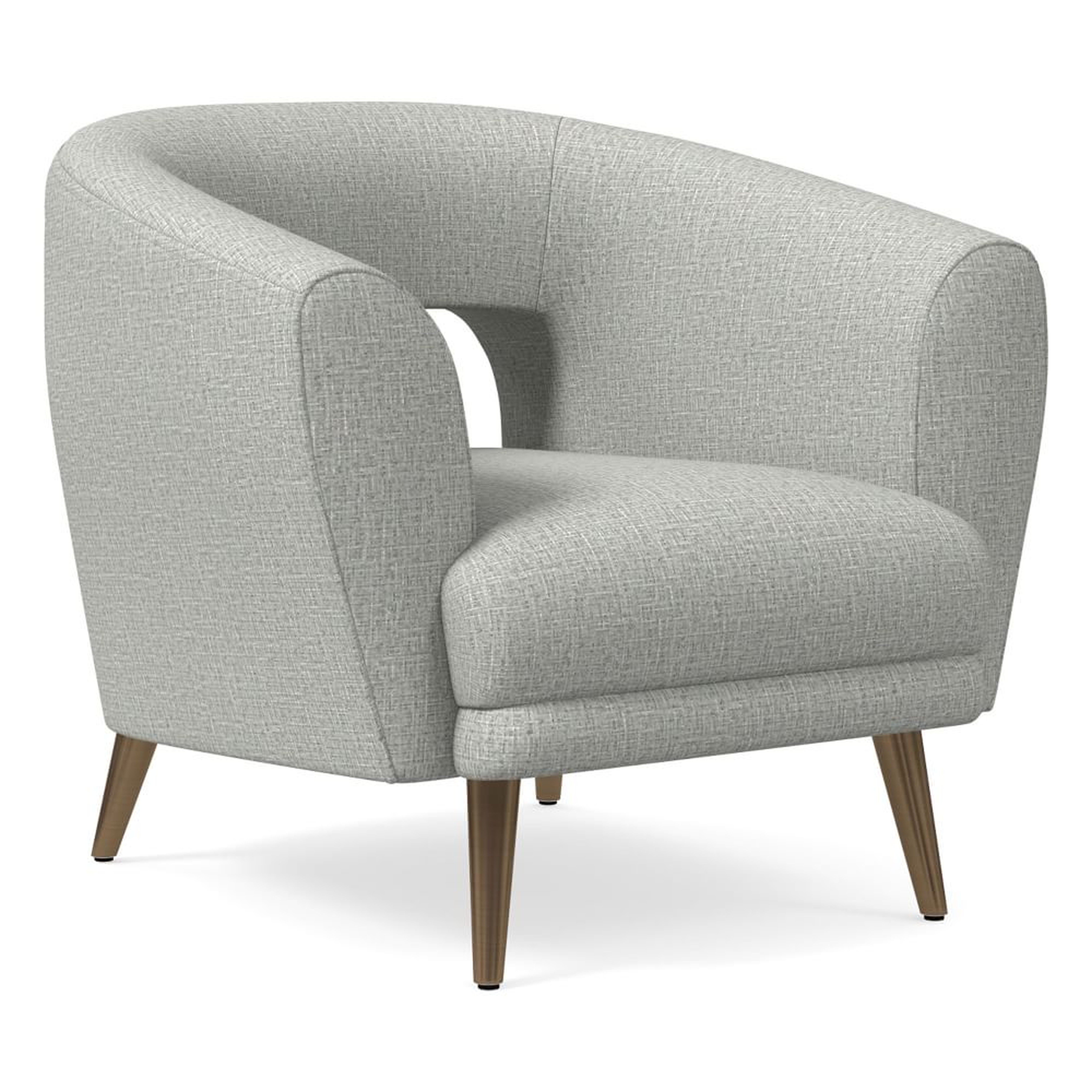 Millie Chair, Poly, Deco Weave, Pearl Gray, Oil Rubbed Bronze - West Elm