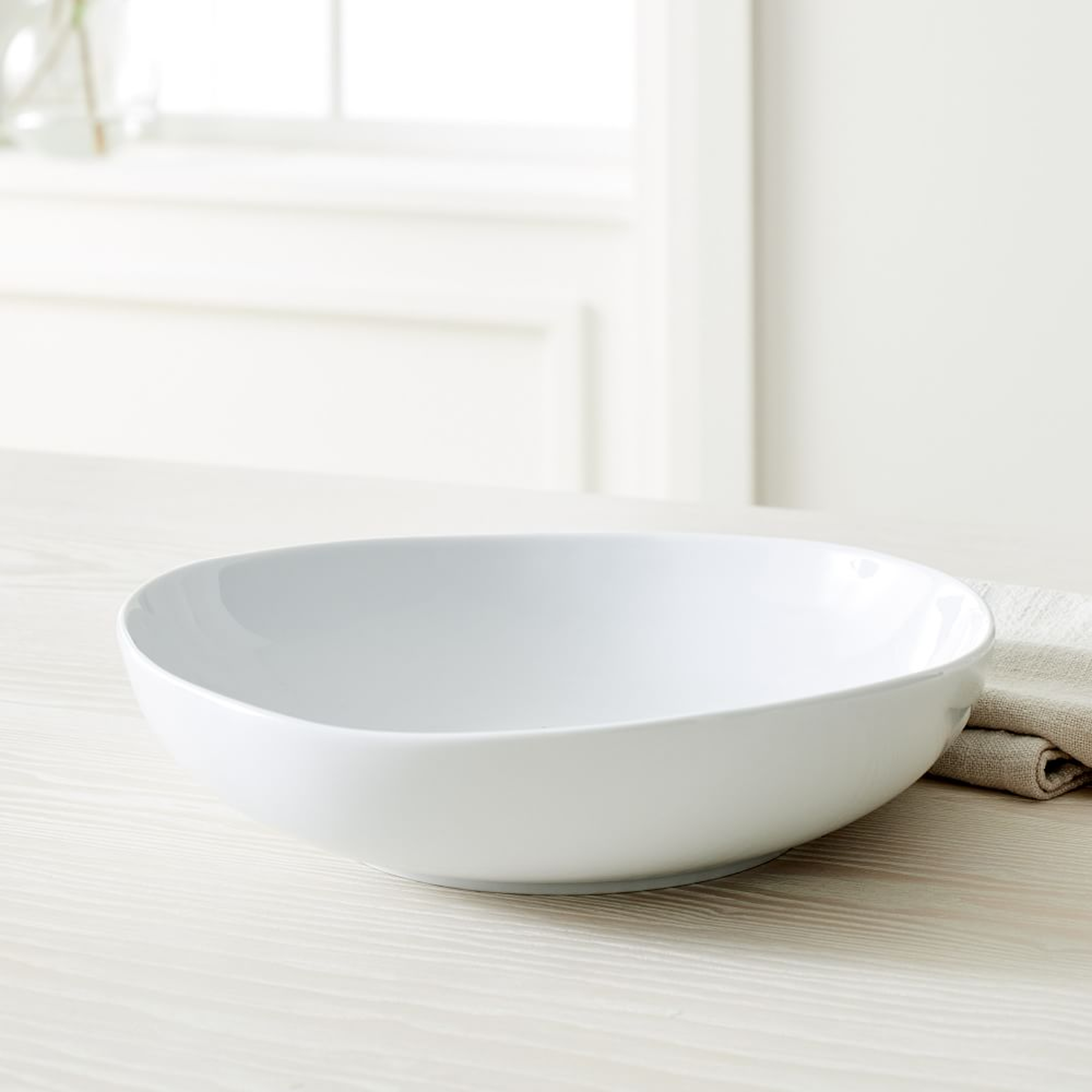 Organic Shaped Large Serve Bowl, White - West Elm