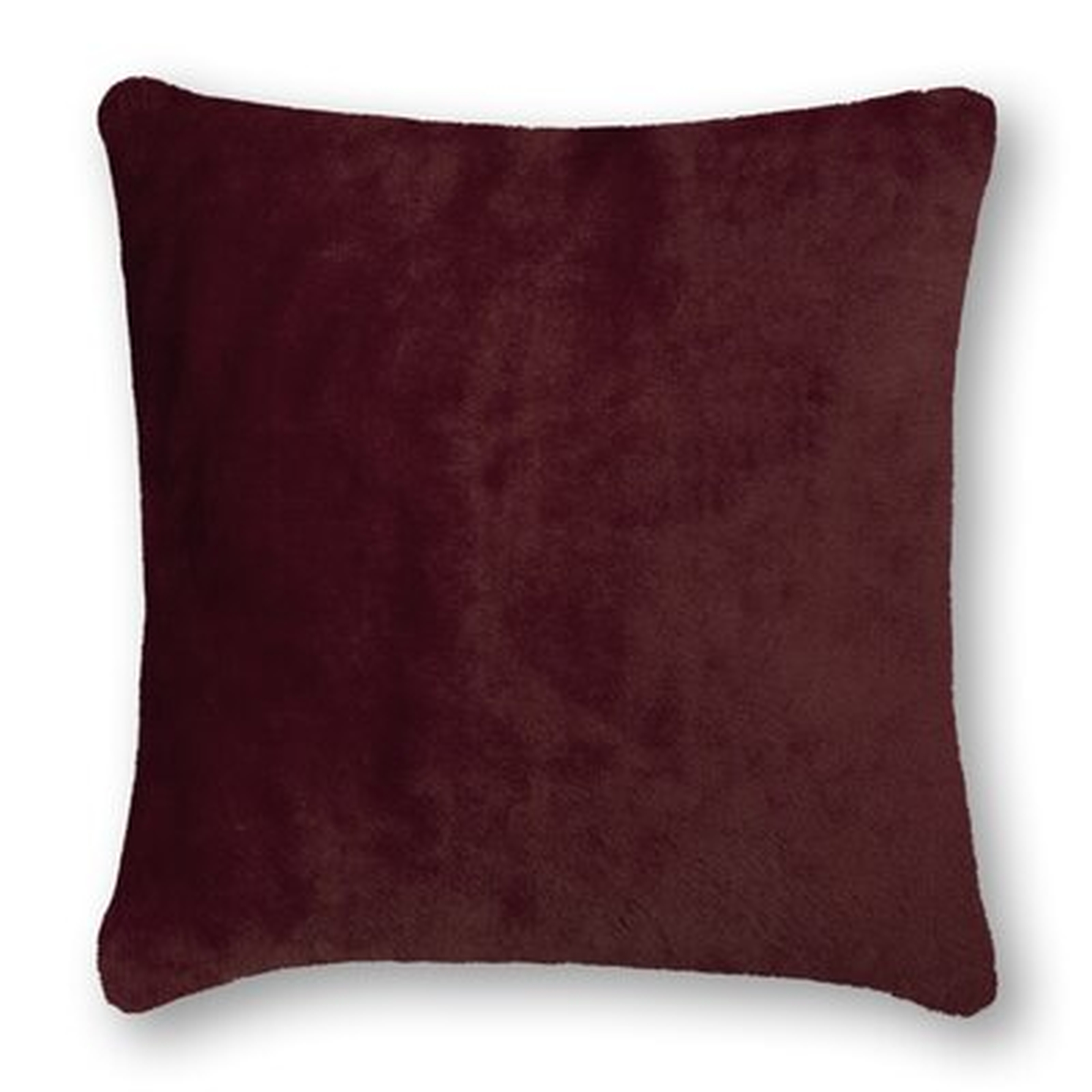 Latitude Run® Cosmopolitan Toile Burgundy Faux Fur 20-inch Pillow - Wayfair