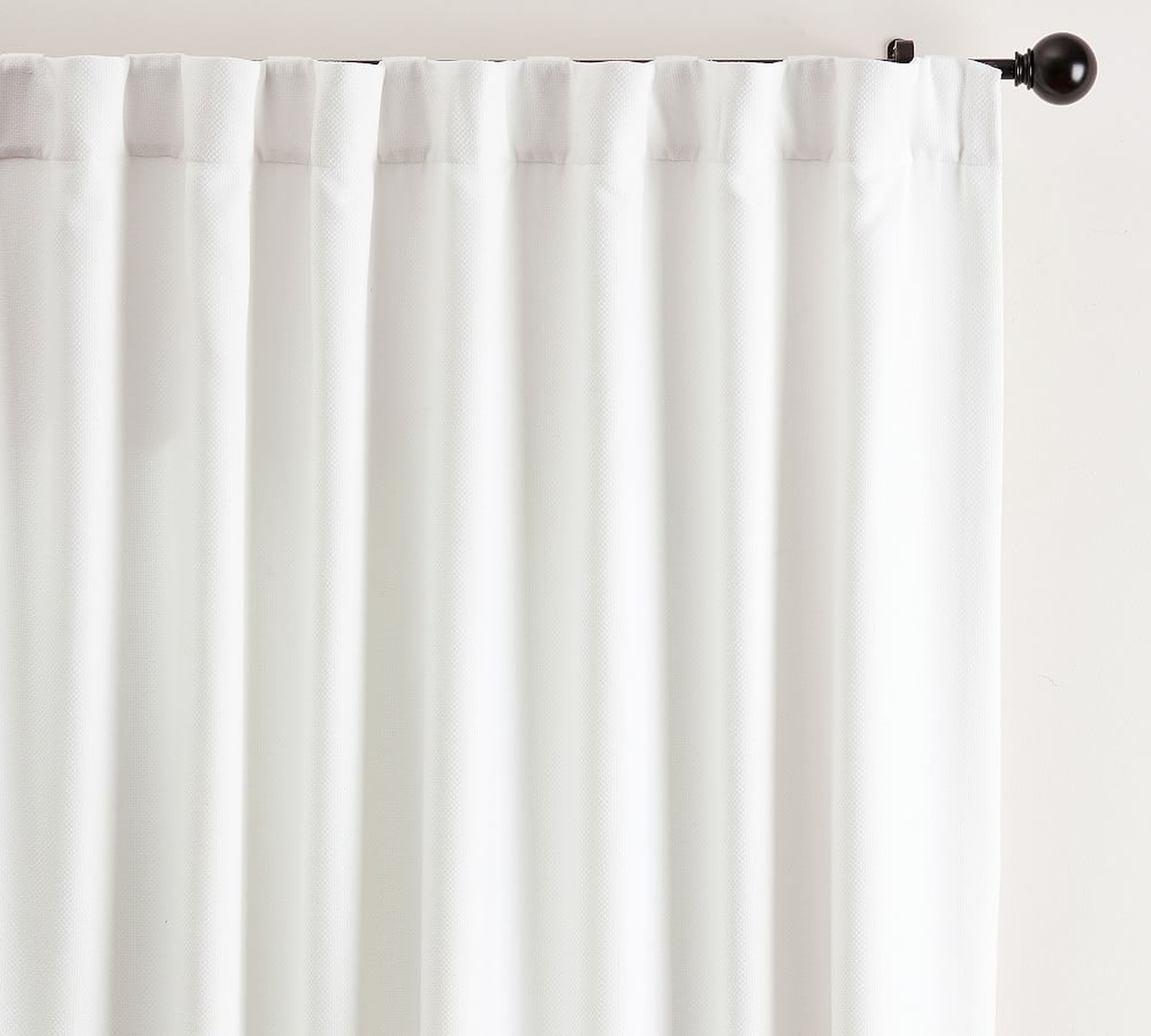 Textured Chenille Rod Pocket Curtain - Set of 2, White, 50 x 84" - Pottery Barn