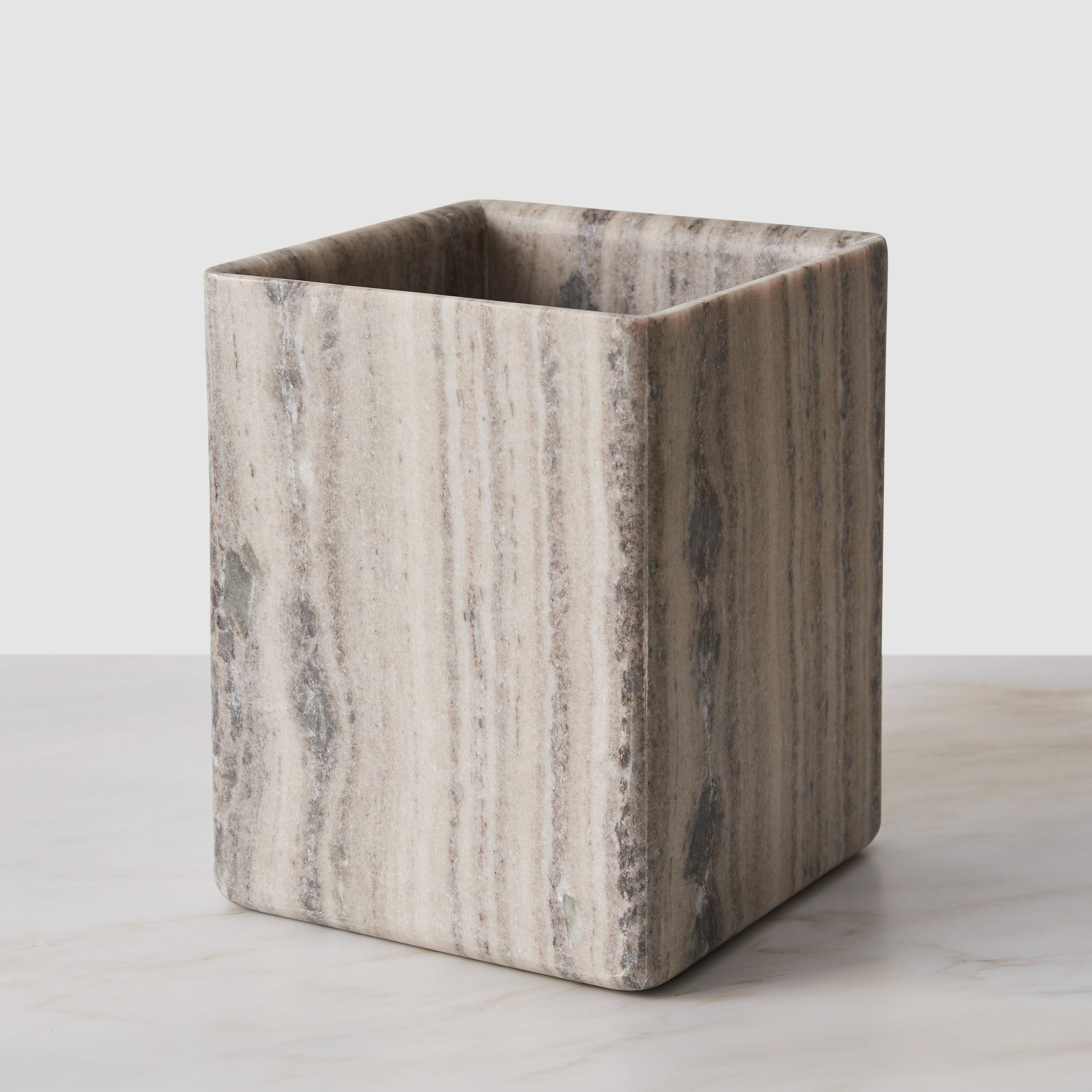 The Citizenry Riya Marble Wastebasket | Natural - The Citizenry