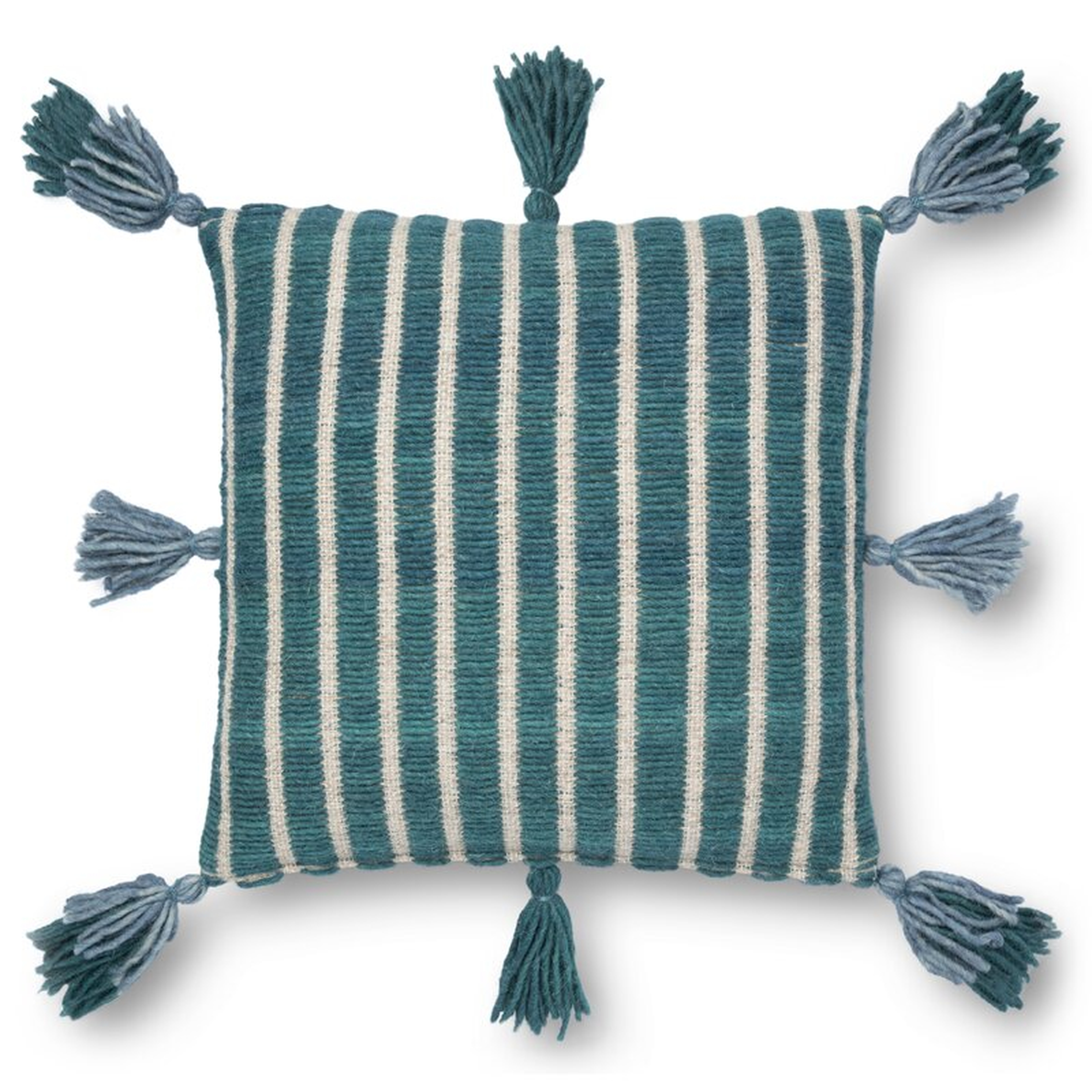 Striped Throw Pillow Fill Material: Polyester/Polyfill, Color: Blue/Teal, Size: 18" x 18" - Perigold