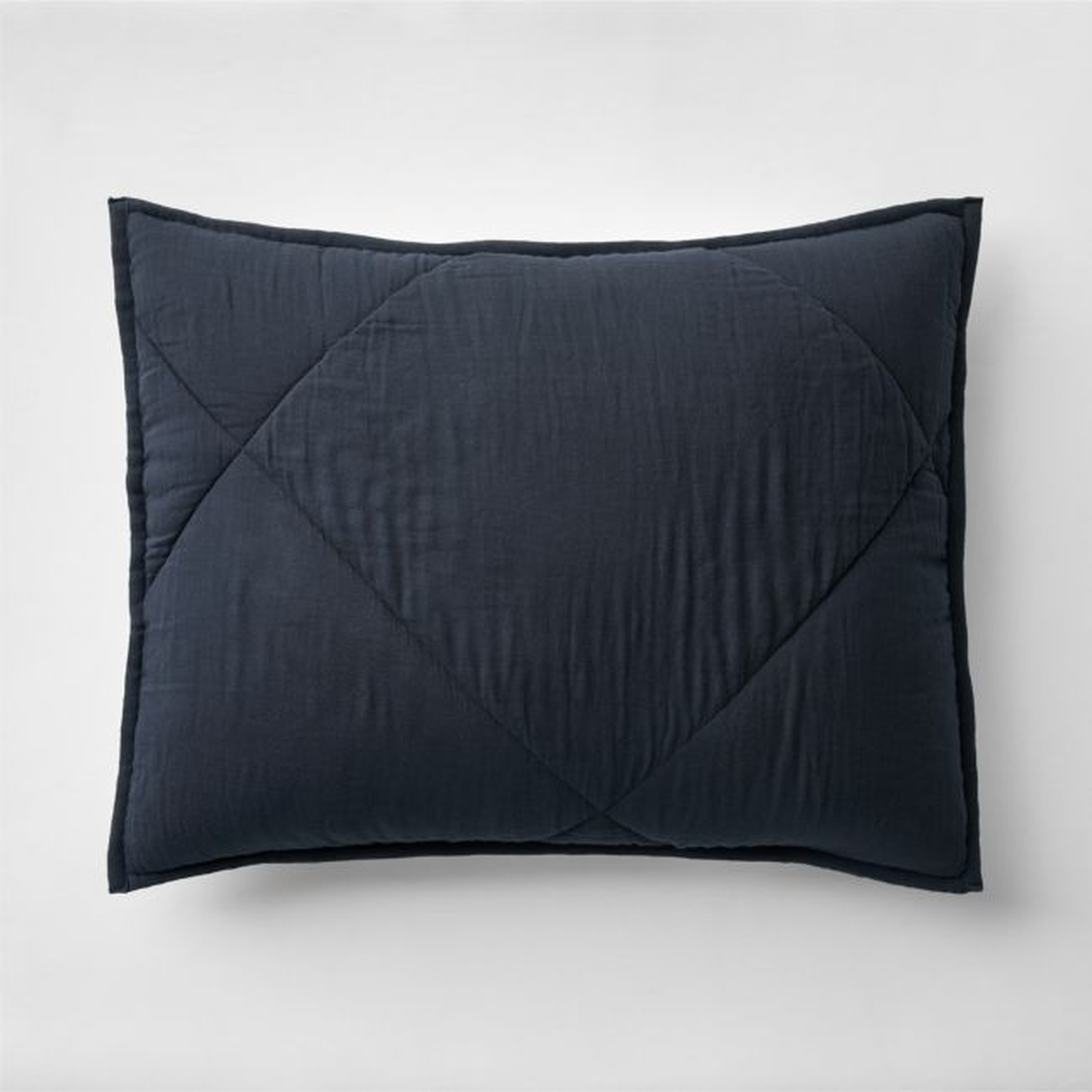 Supersoft Midnight Navy Blue Quilted Cotton Gauze Kids Pillow Sham - Crate & Kids