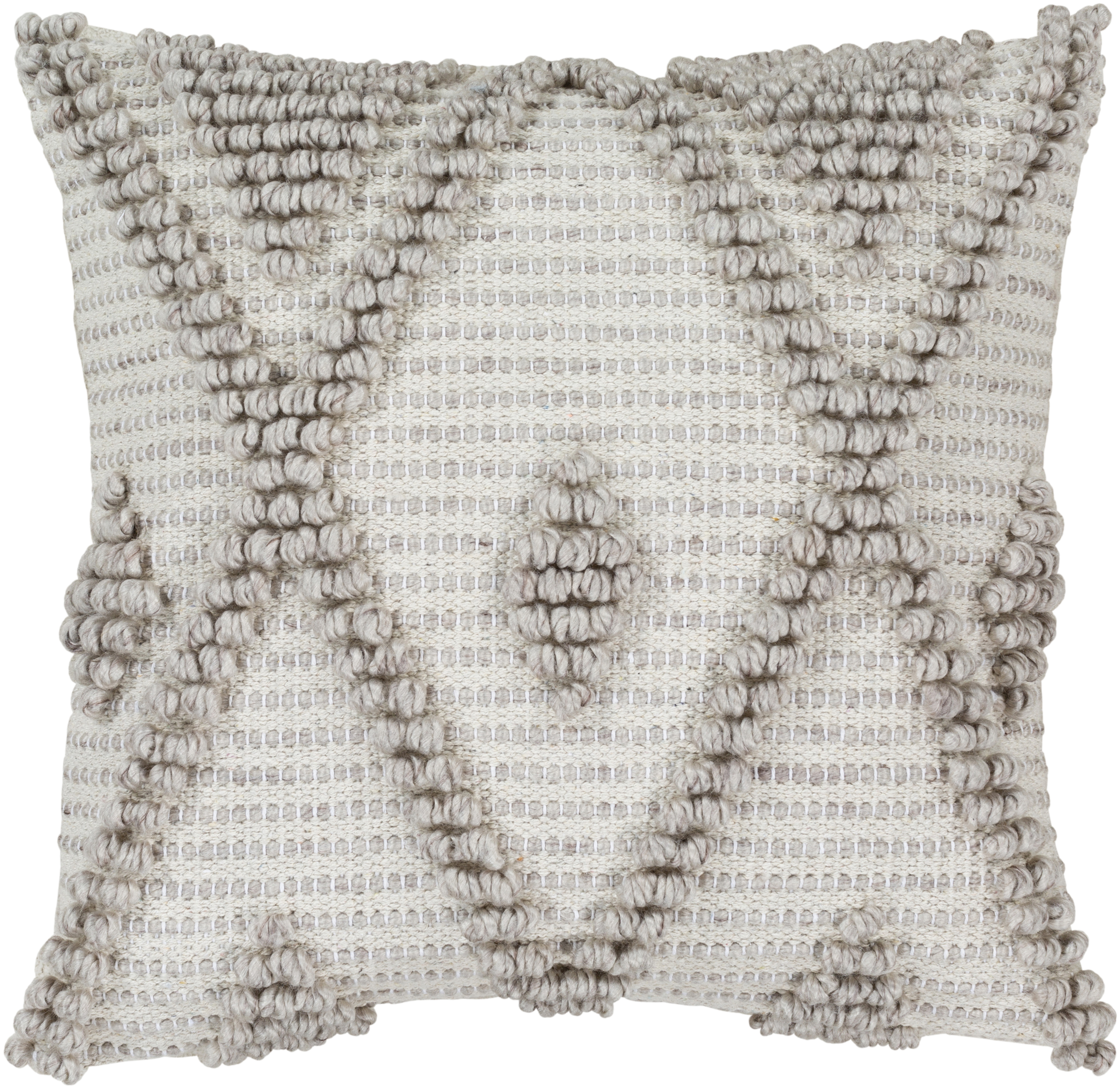 Anders Pillow, 22" x 22", Light Gray, Khaki & Cream - Neva Home
