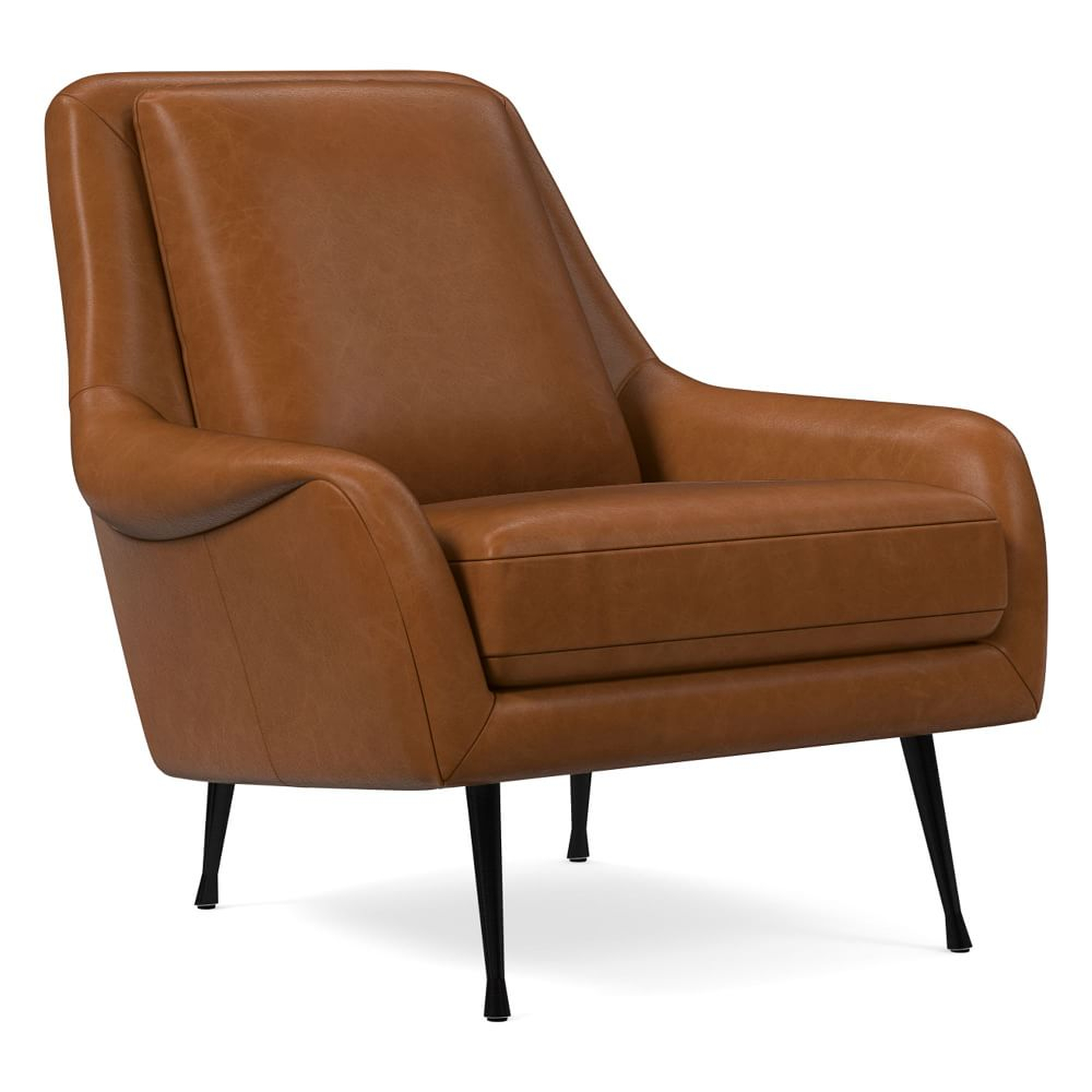Lottie Chair, Poly, Ludlow Leather, Mace, Dark Pewter - West Elm