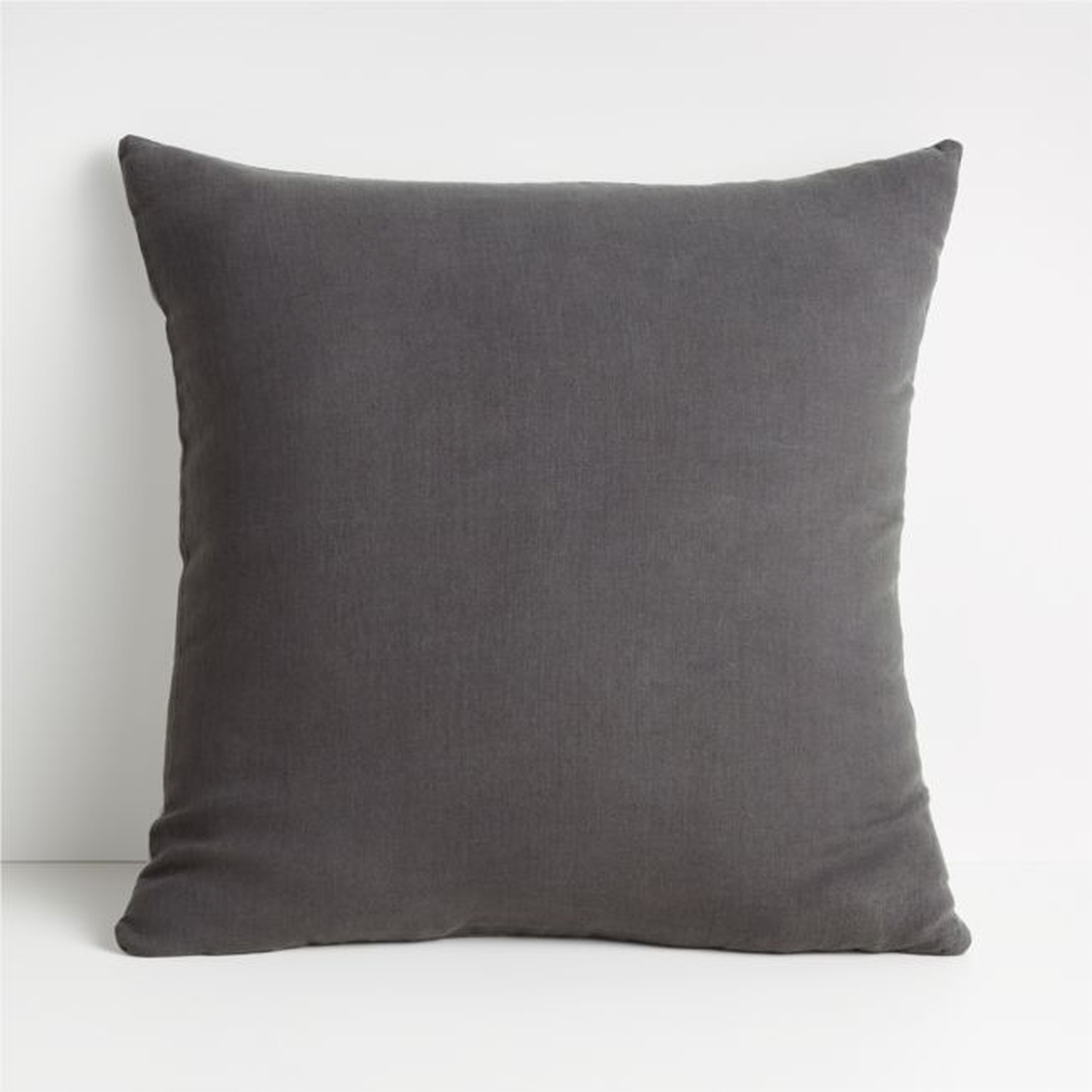 Linen Steel 20" Pillow with Feather-Down Insert - Crate and Barrel