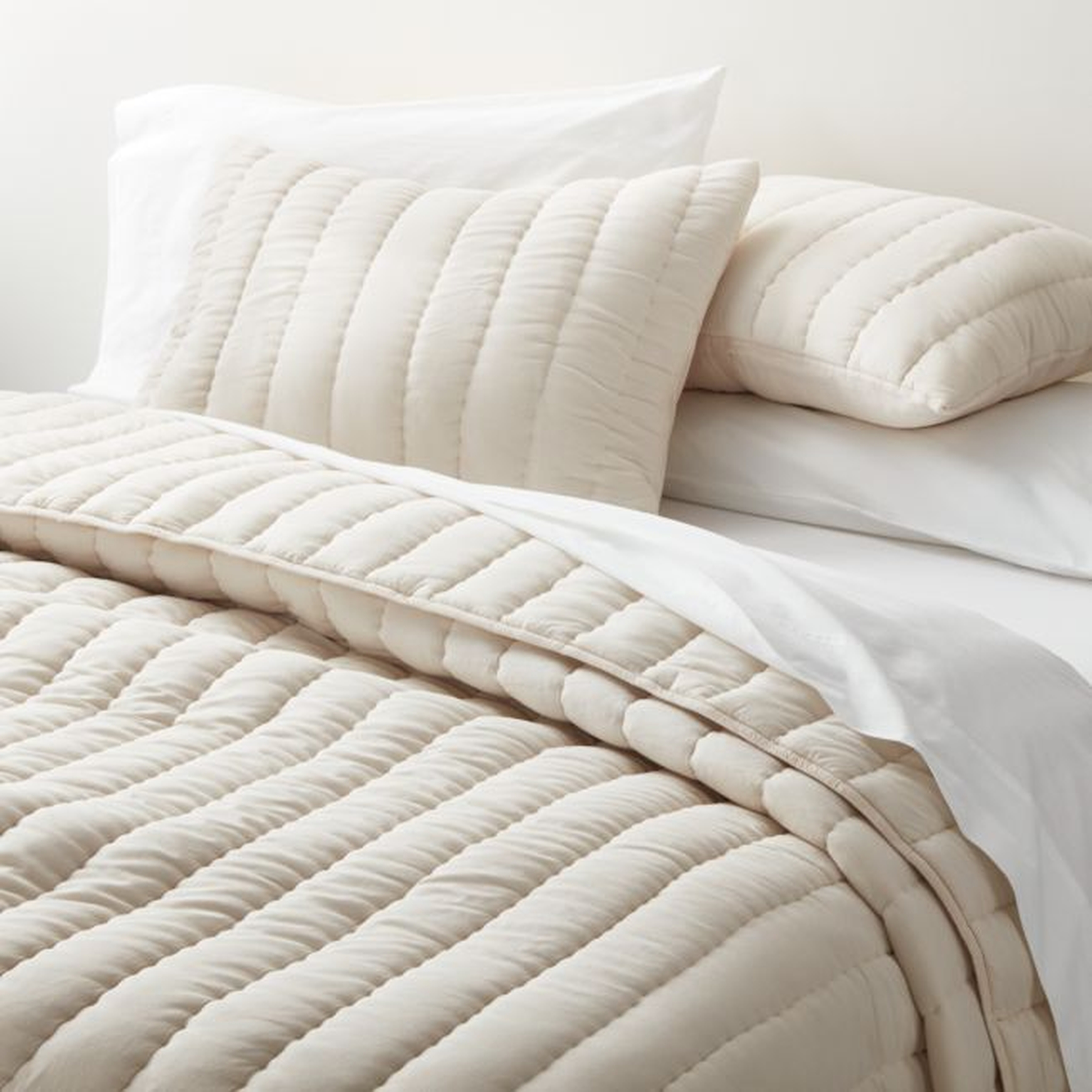 Olney Cream King Quilt - Crate and Barrel