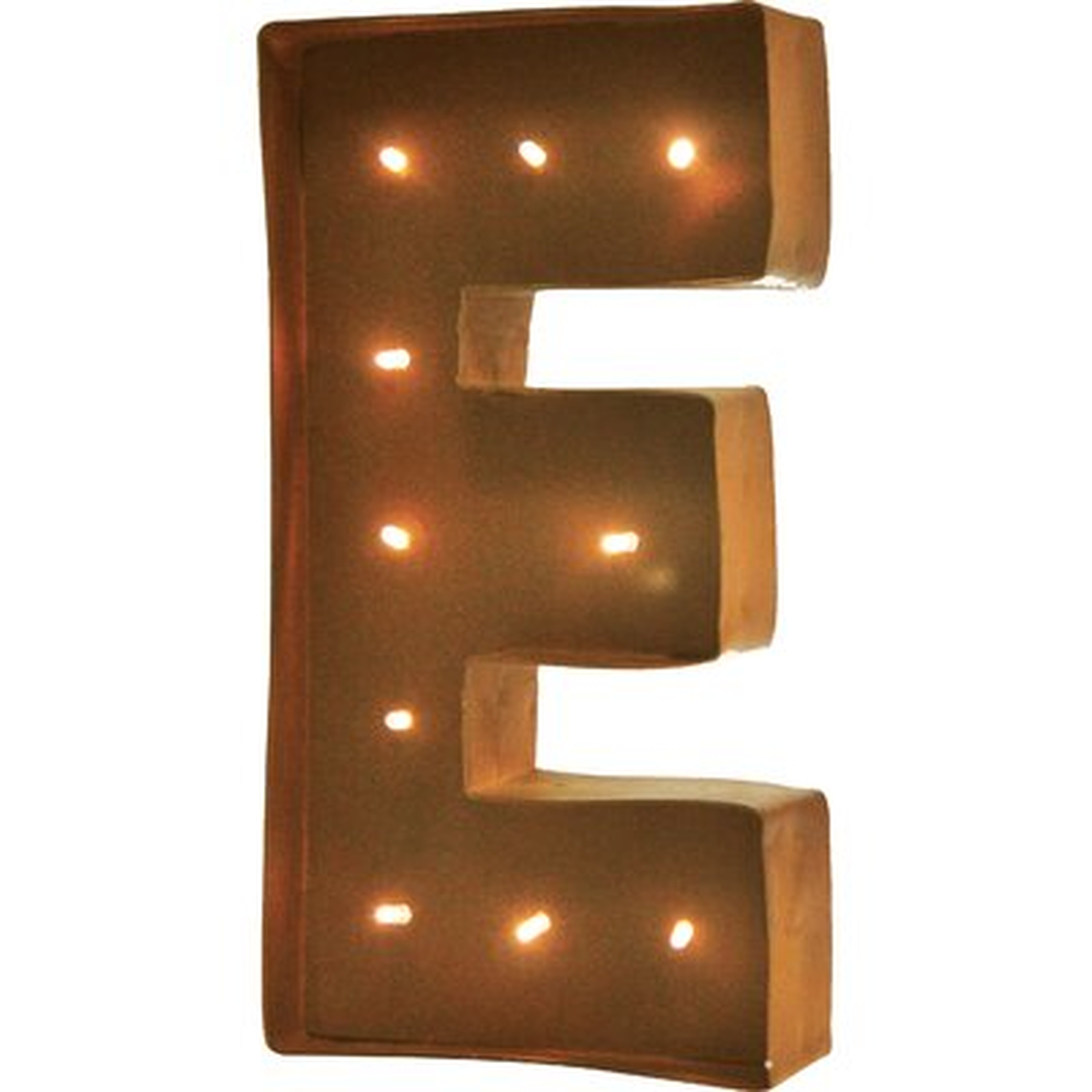 Altum Rustic Vintage Letter LED Marquee Sign "E" - Wayfair