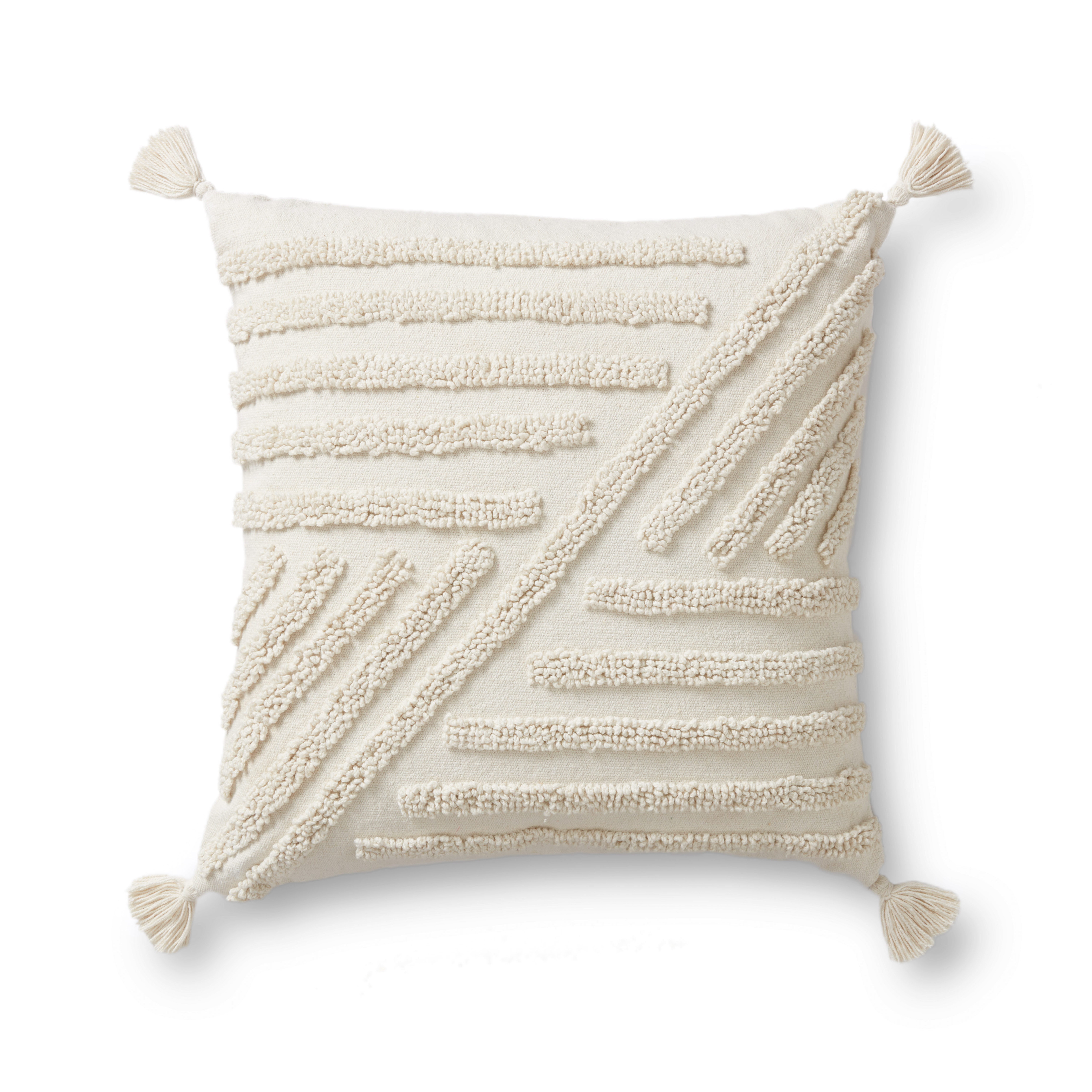 Magnolia Home by Joanna Gaines x Loloi Pillows Ivory 22" x 22" Cover Only - Loloi Rugs