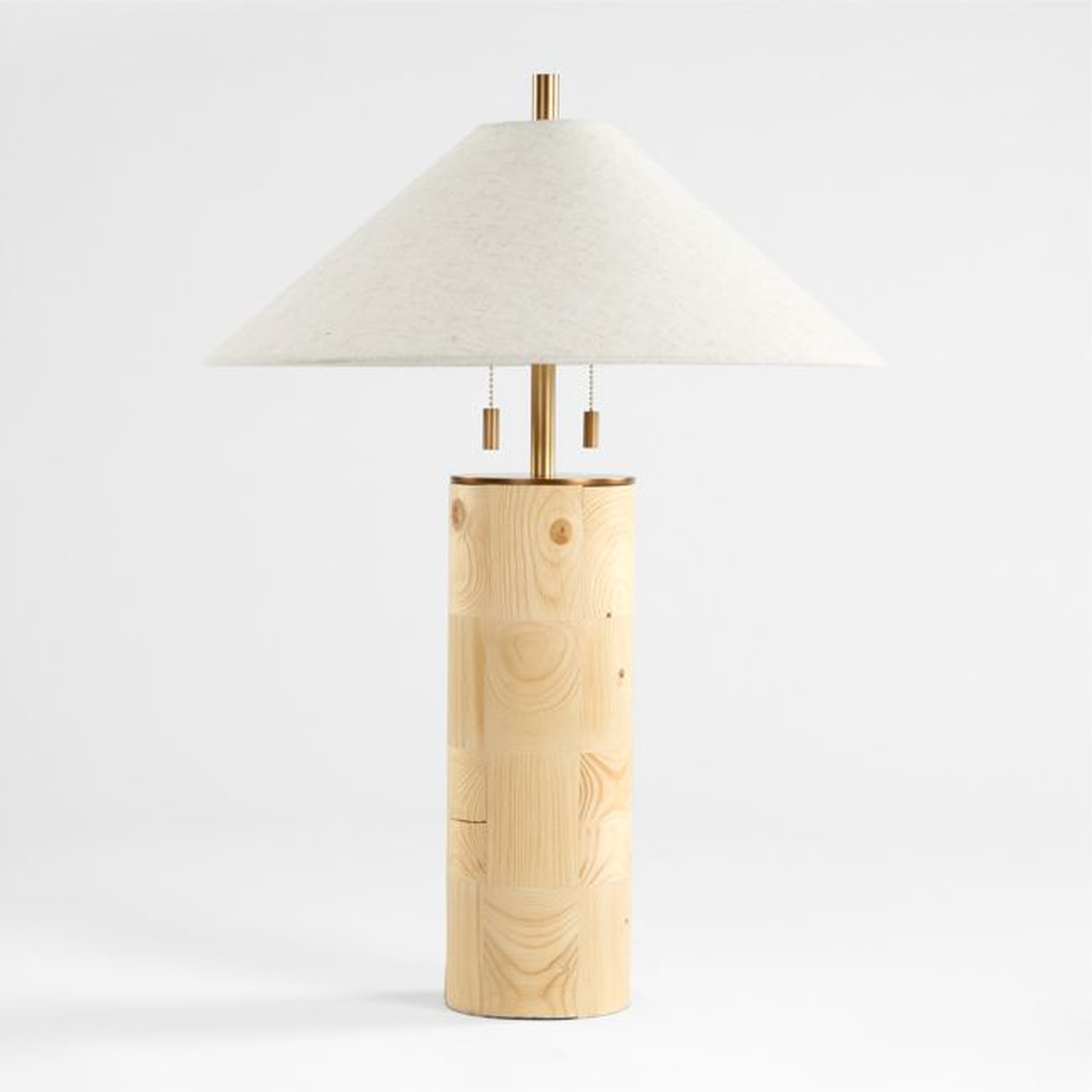 Tierra End Grain Wood Table Lamp - Crate and Barrel