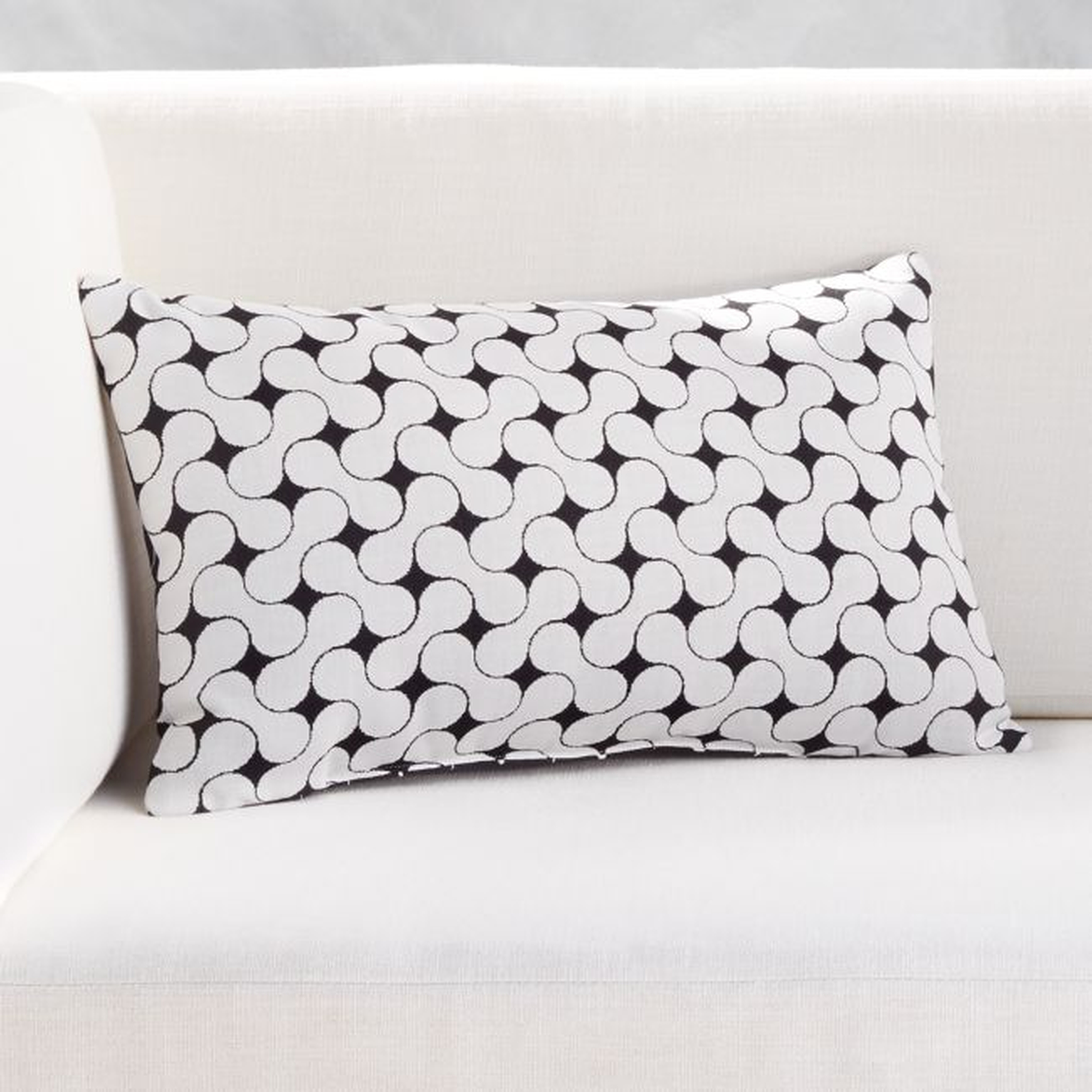 20"x12" Forme Black and White Outdoor Pillow - CB2