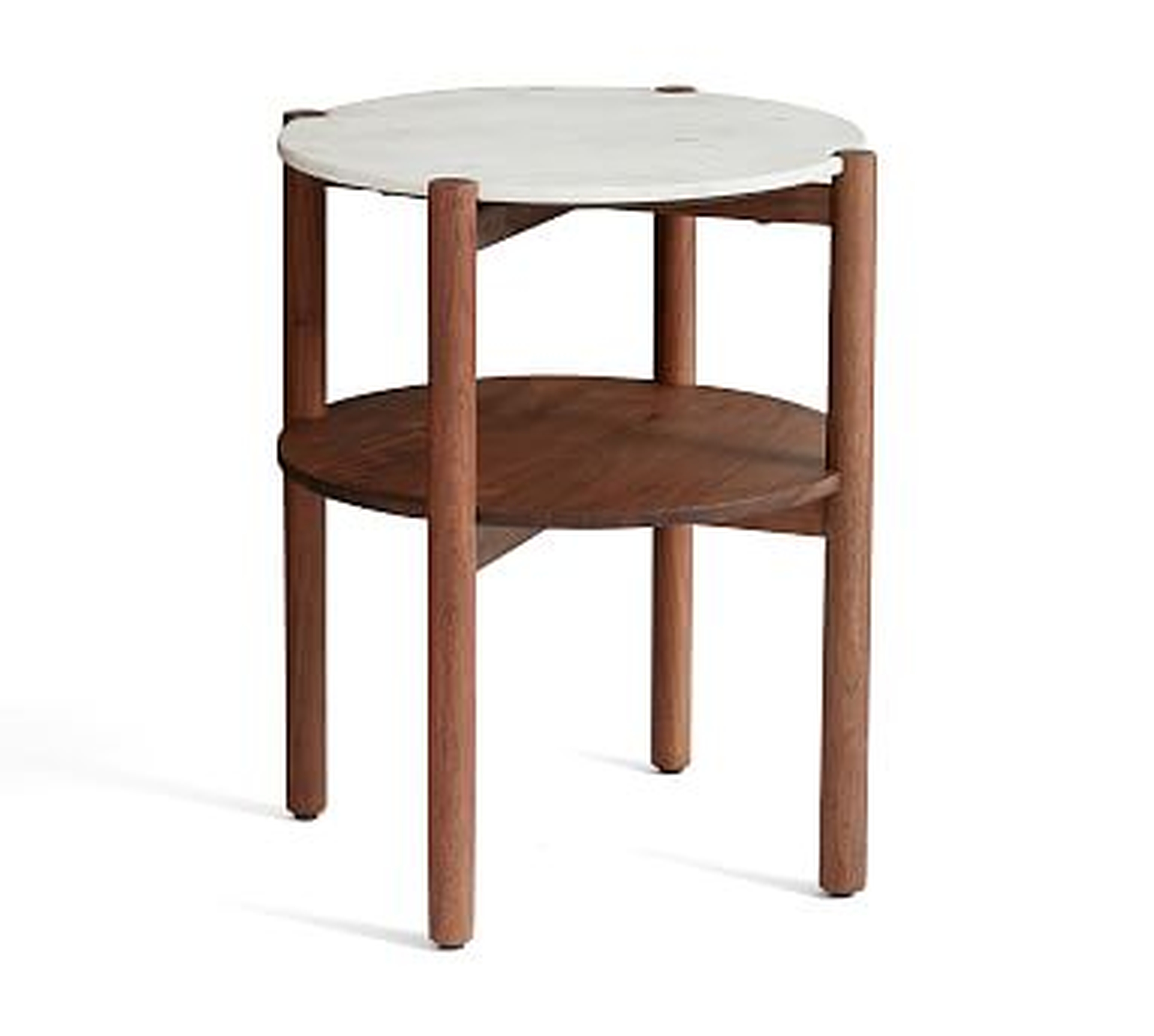 Bloomquist Round Marble End Table - Pottery Barn