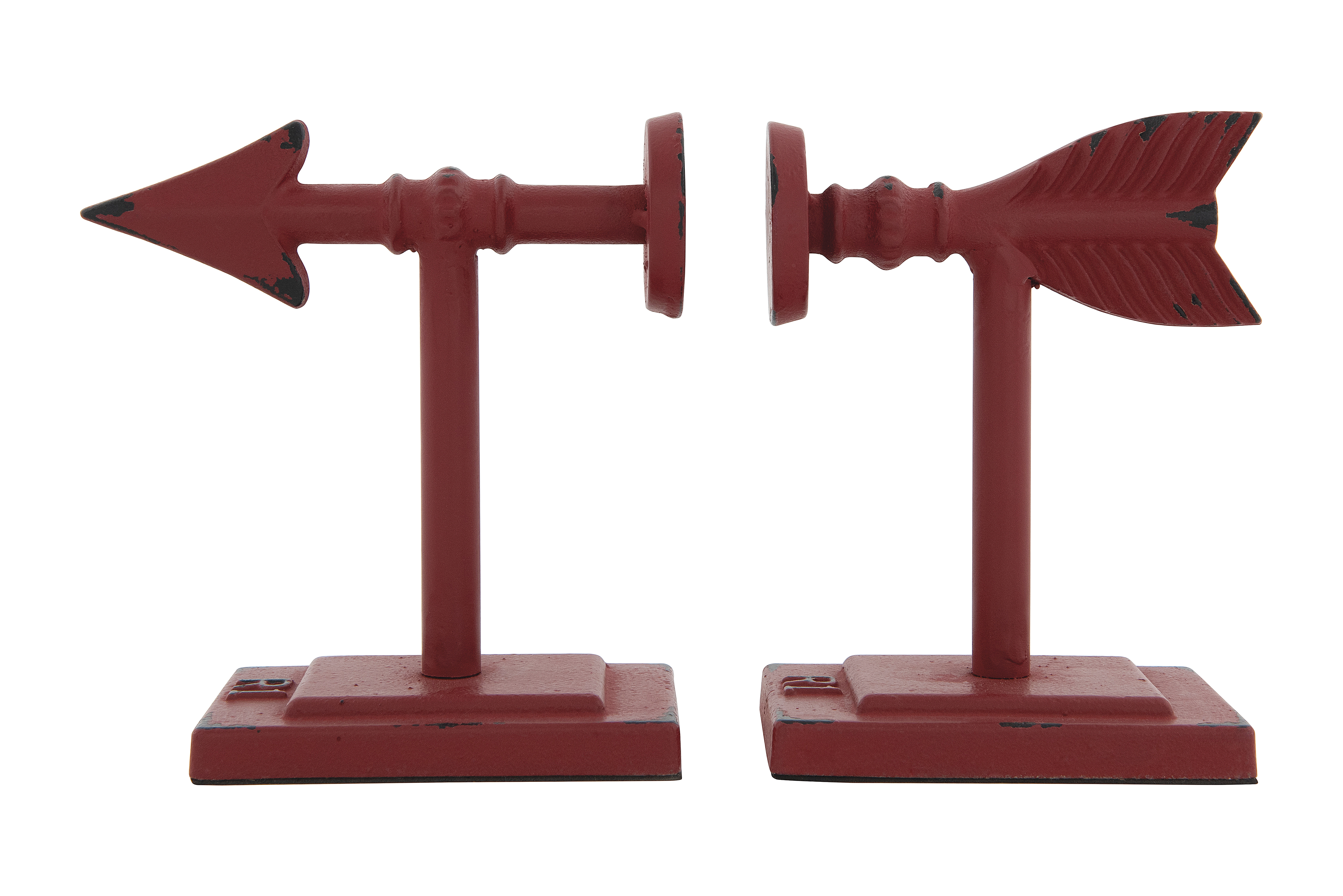 Red Arrow Shaped Cast Iron Bookends (Set of 2 Pieces) - Nomad Home