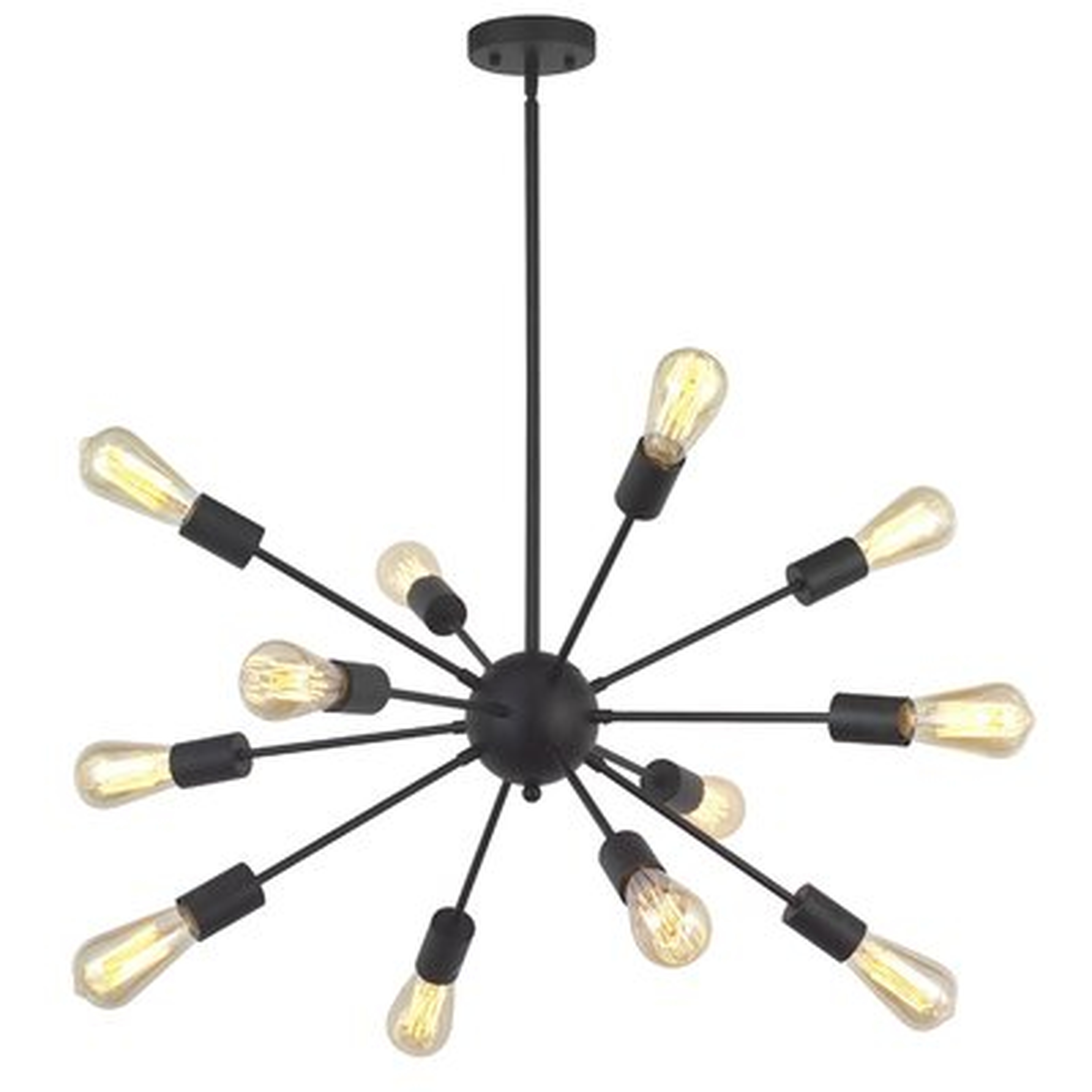 George Oliver Sputnik Chandelier Matte Black 12 Lights Pendant Lighting - Wayfair