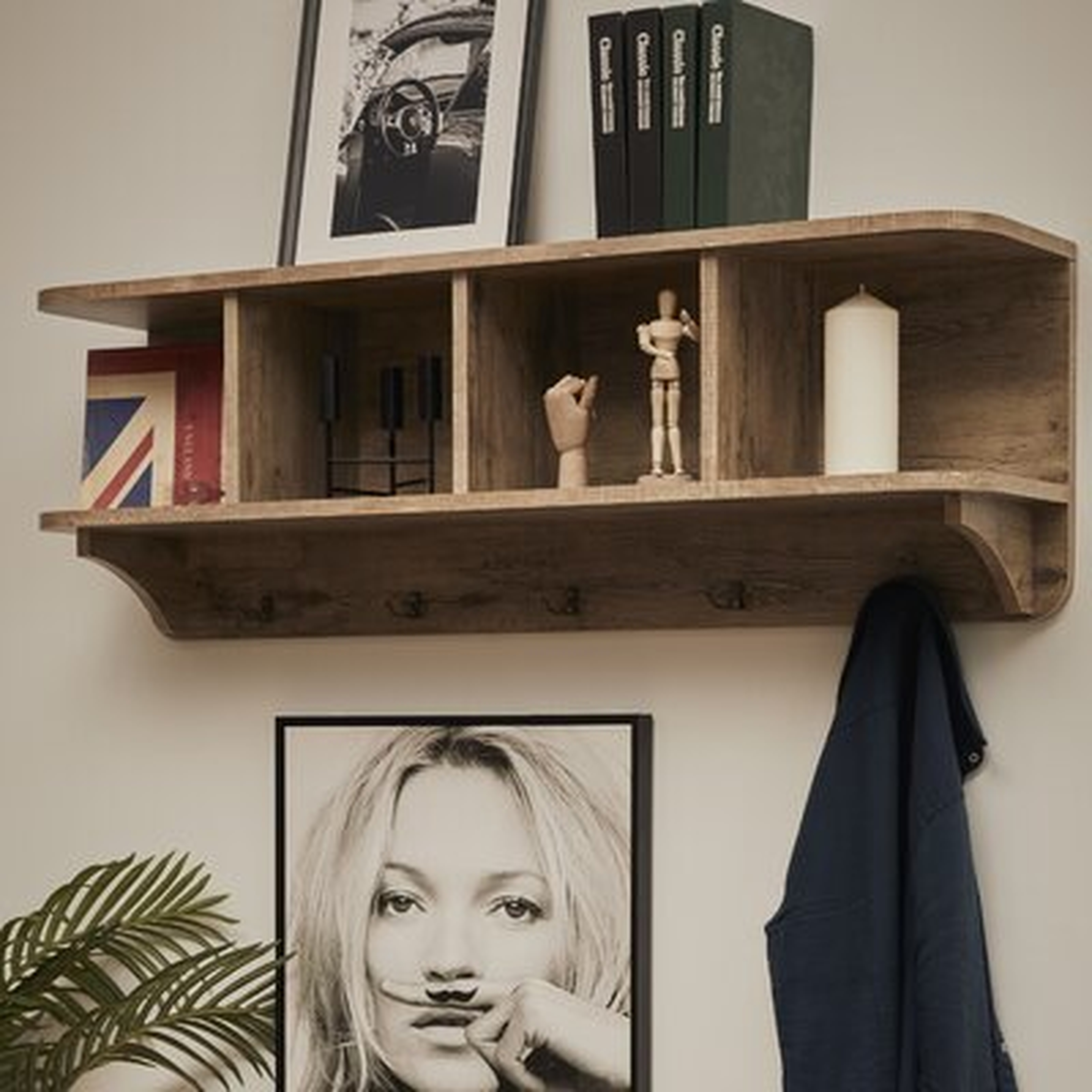 Abdihafid 5 - Hook Wall Mounted Coat Rack with Storage - Wayfair