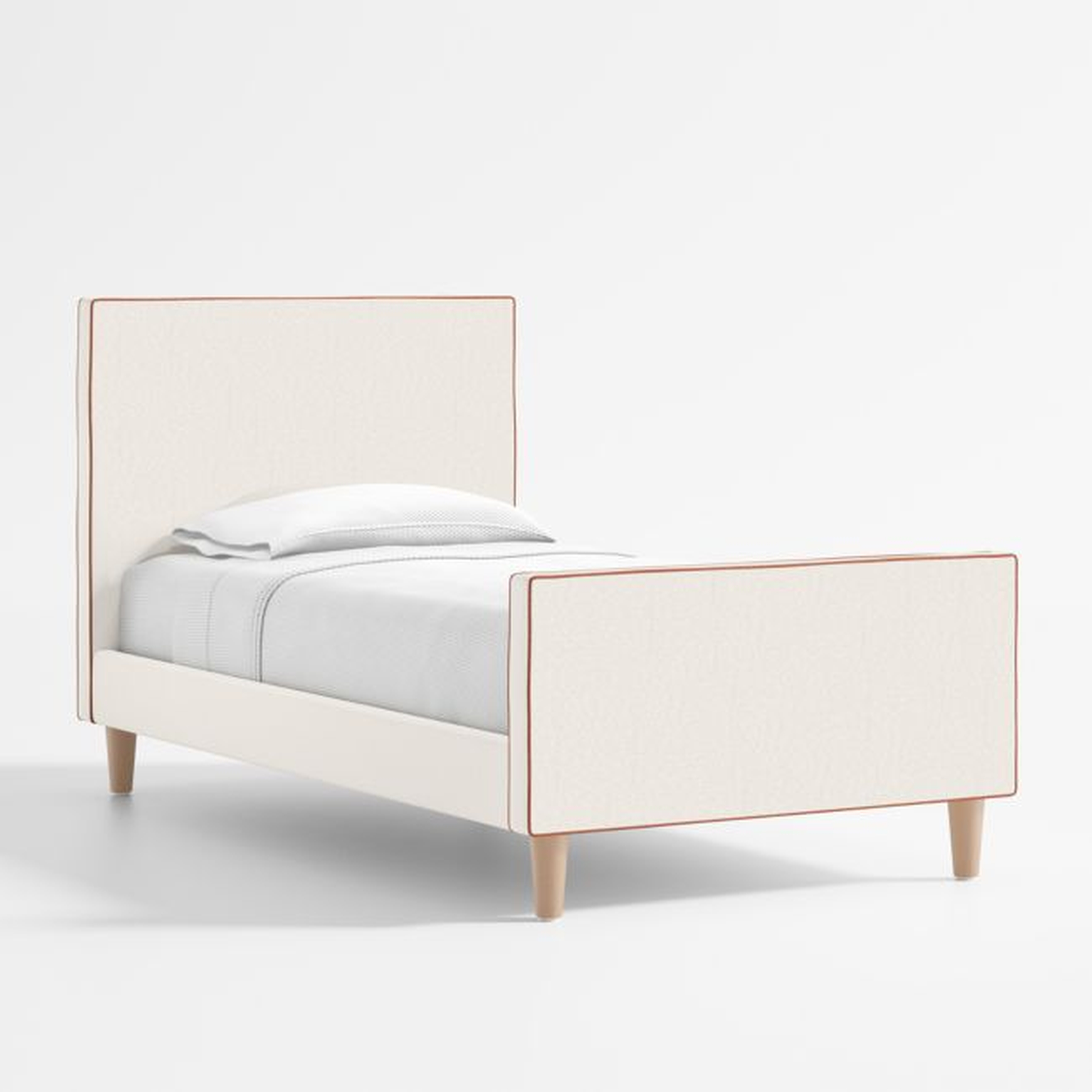 Pipeline Kids Pearl White Twin Upholstered Bed - Crate and Barrel