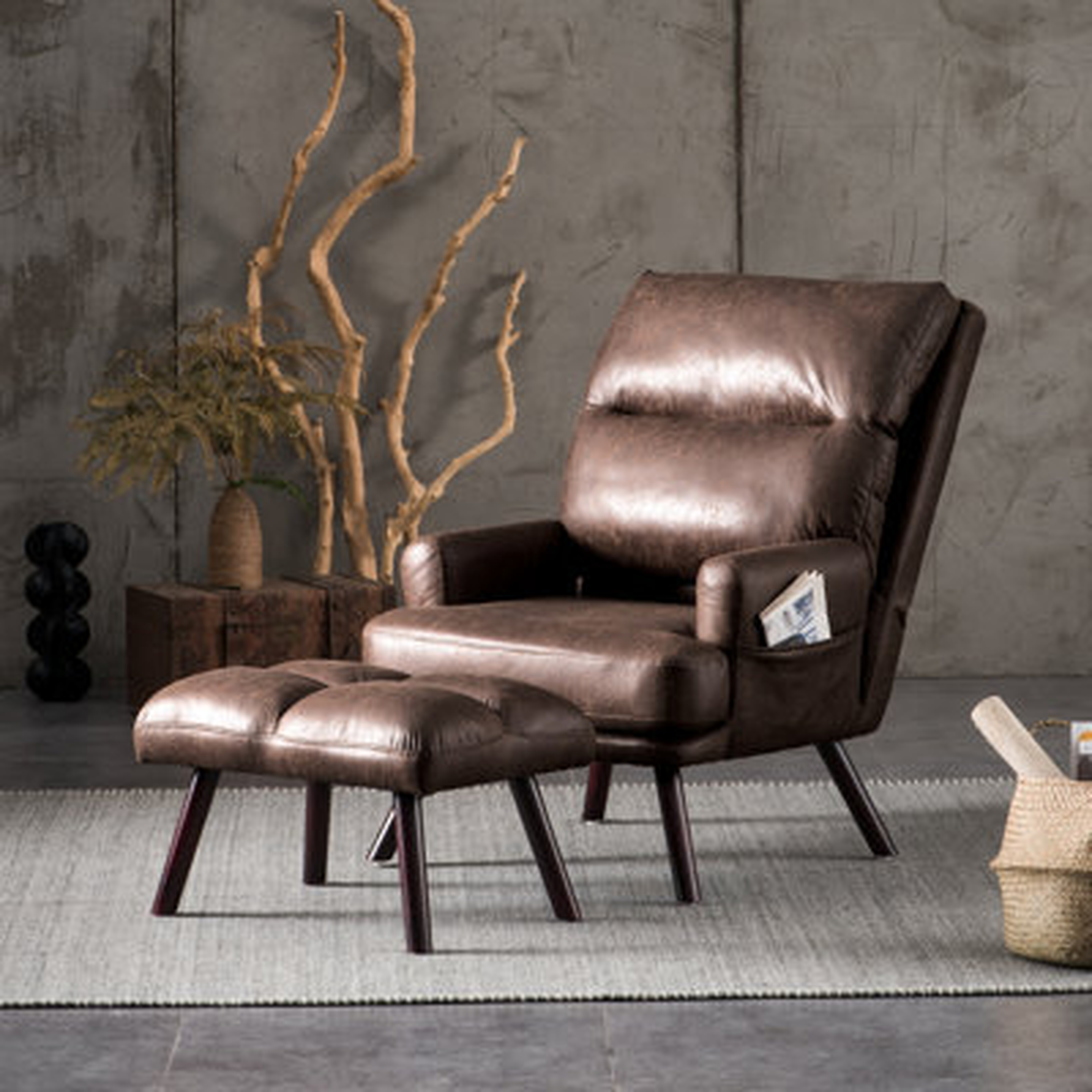 Akeem 29.52" Wide Lounge Chair and Ottoman - Wayfair