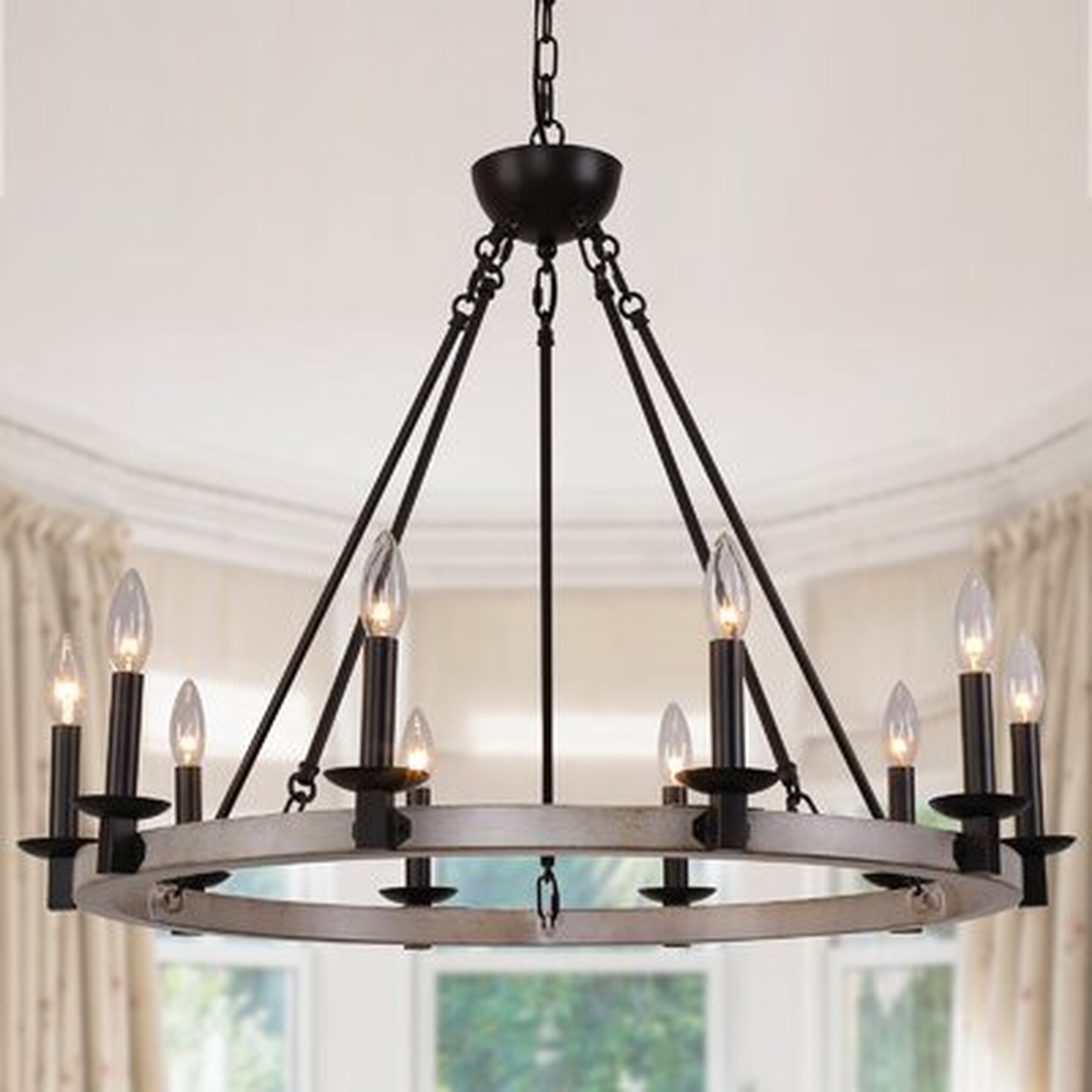 10-Lights,Round Chandeliers For Kitchen Island Dining Room Oak+Orb - Wayfair