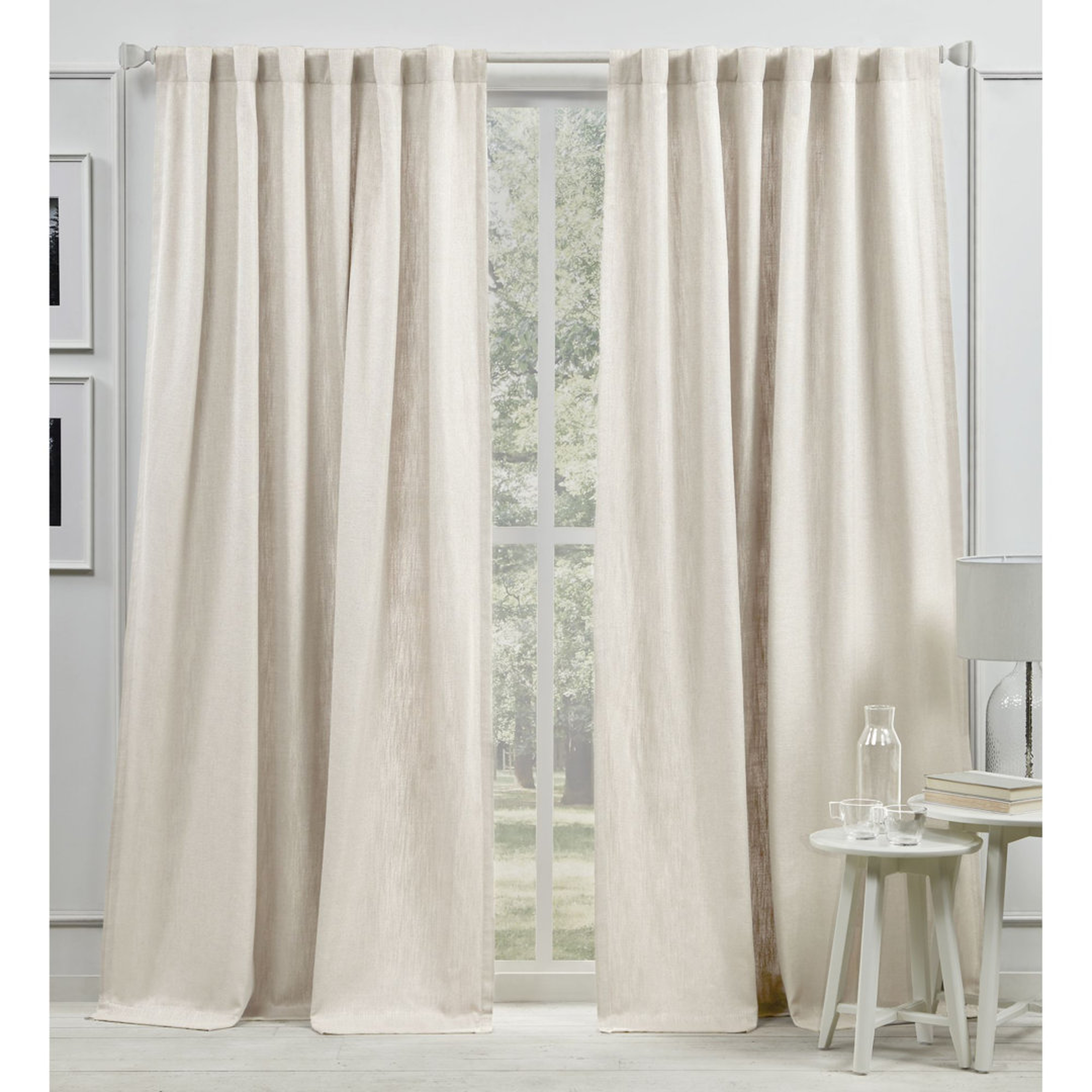 "Lauren Ralph Lauren Solid Semi-Sheer Rod Pocket Single Curtain Panel" - Perigold