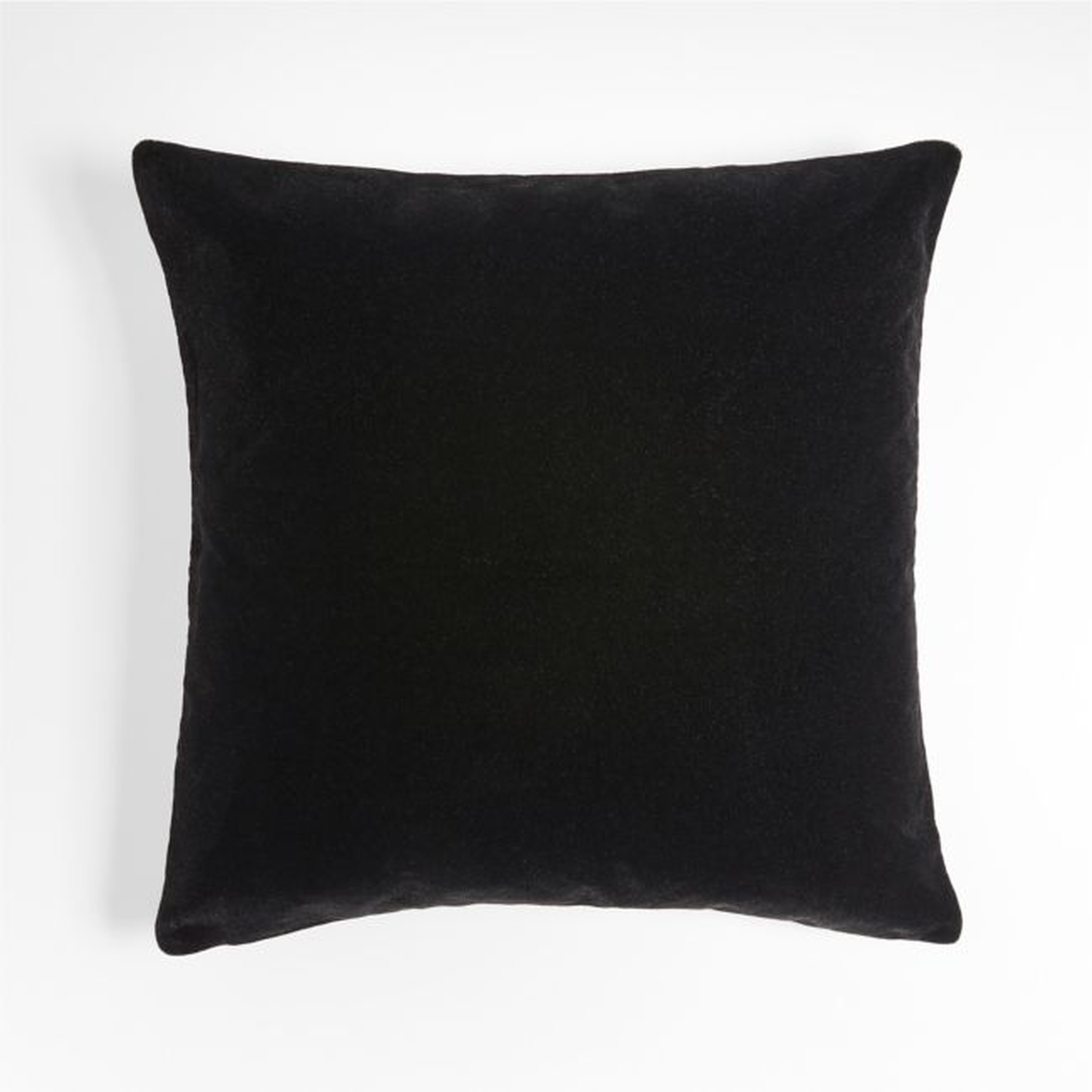 Ink Black 20'' Faux Mohair Pillow Cover - Crate and Barrel