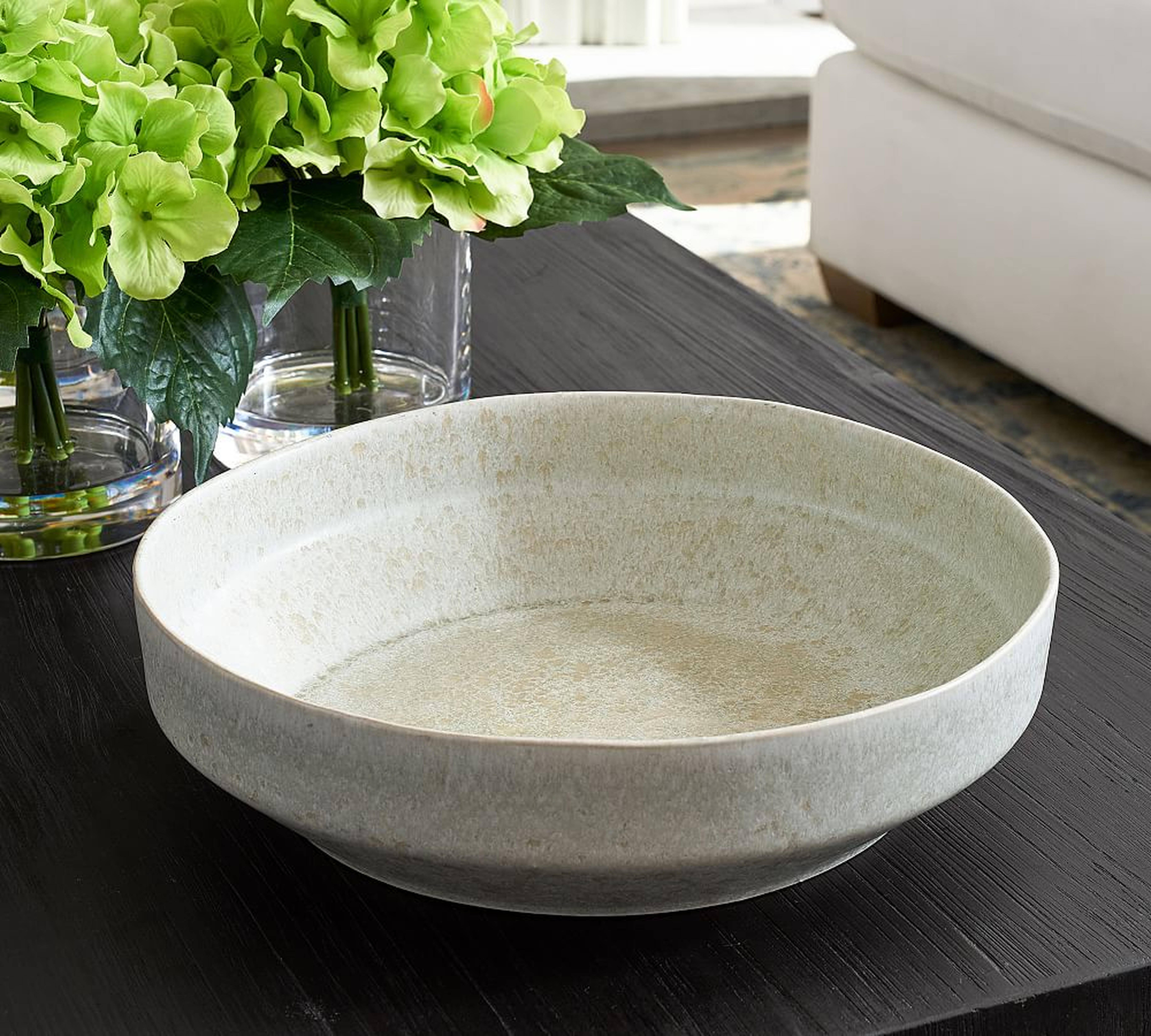Reactive Glaze Decorative Bowl, White, 12"W - Pottery Barn