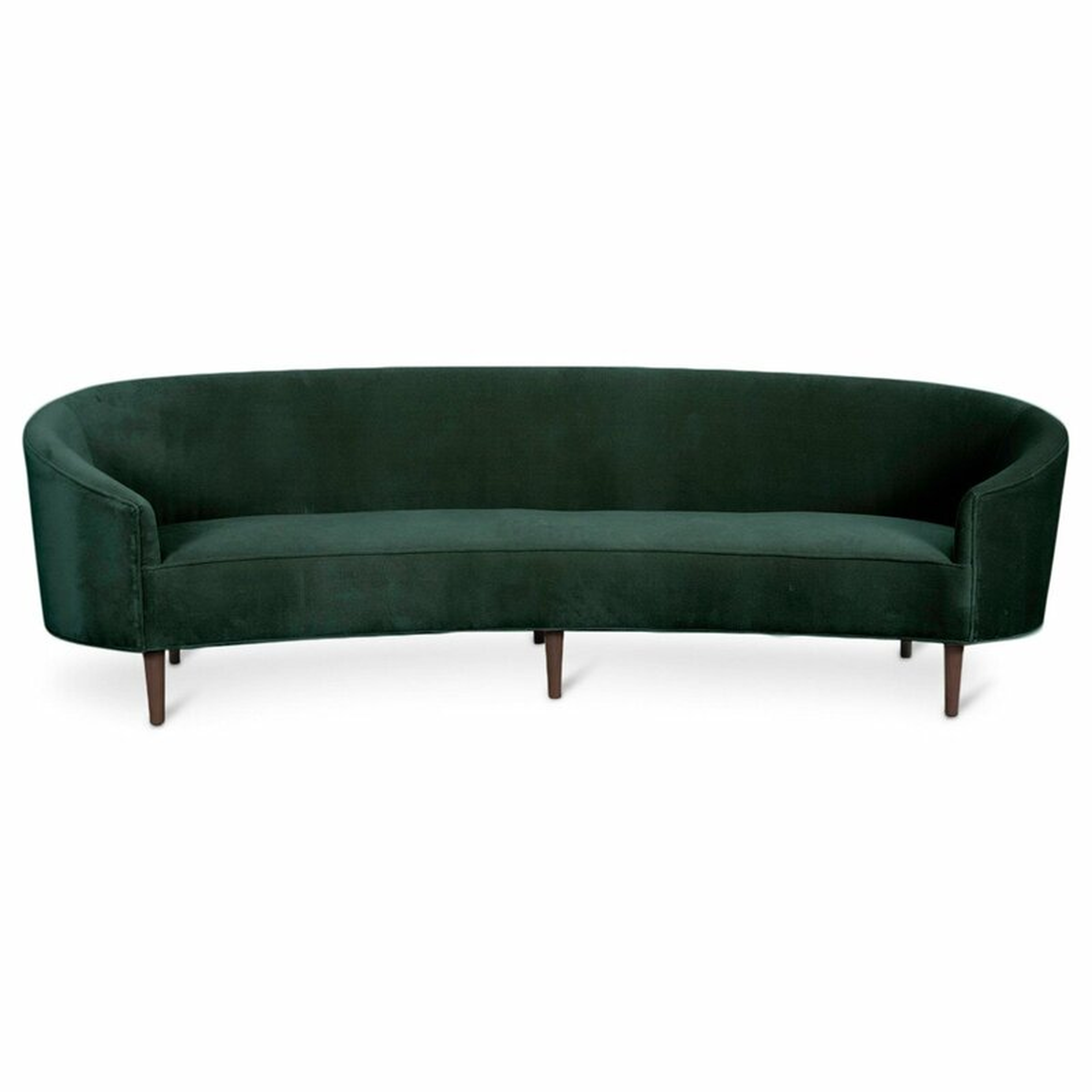 Art Deco Curved Sofa Upholstery: Hunter Green - Perigold