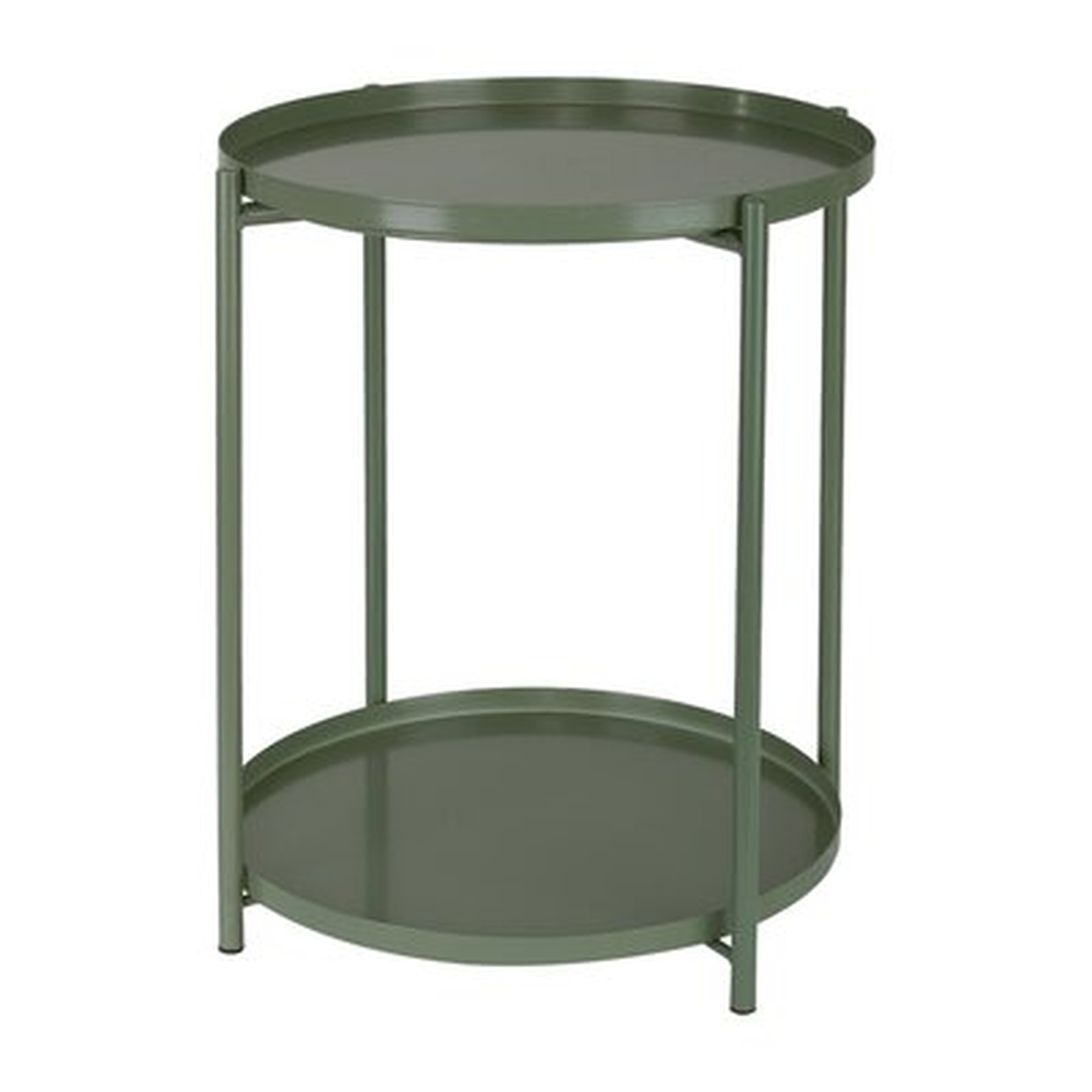 Tray Metal End Table Small Round Side Tables Outdoor & Indoor Table - Wayfair