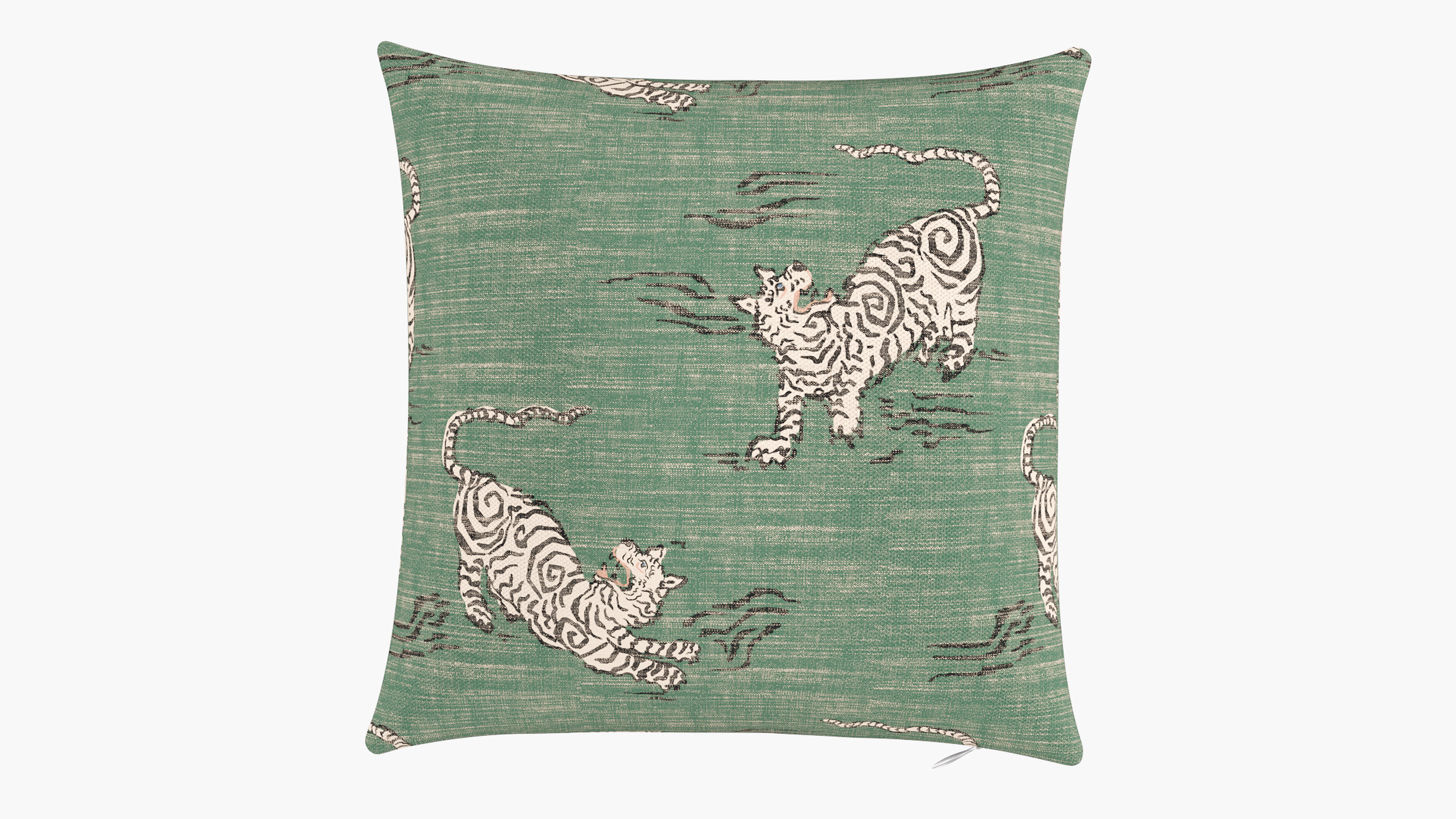 Throw Pillow 16", Emerald Tigresse, 16" x 16" - The Inside