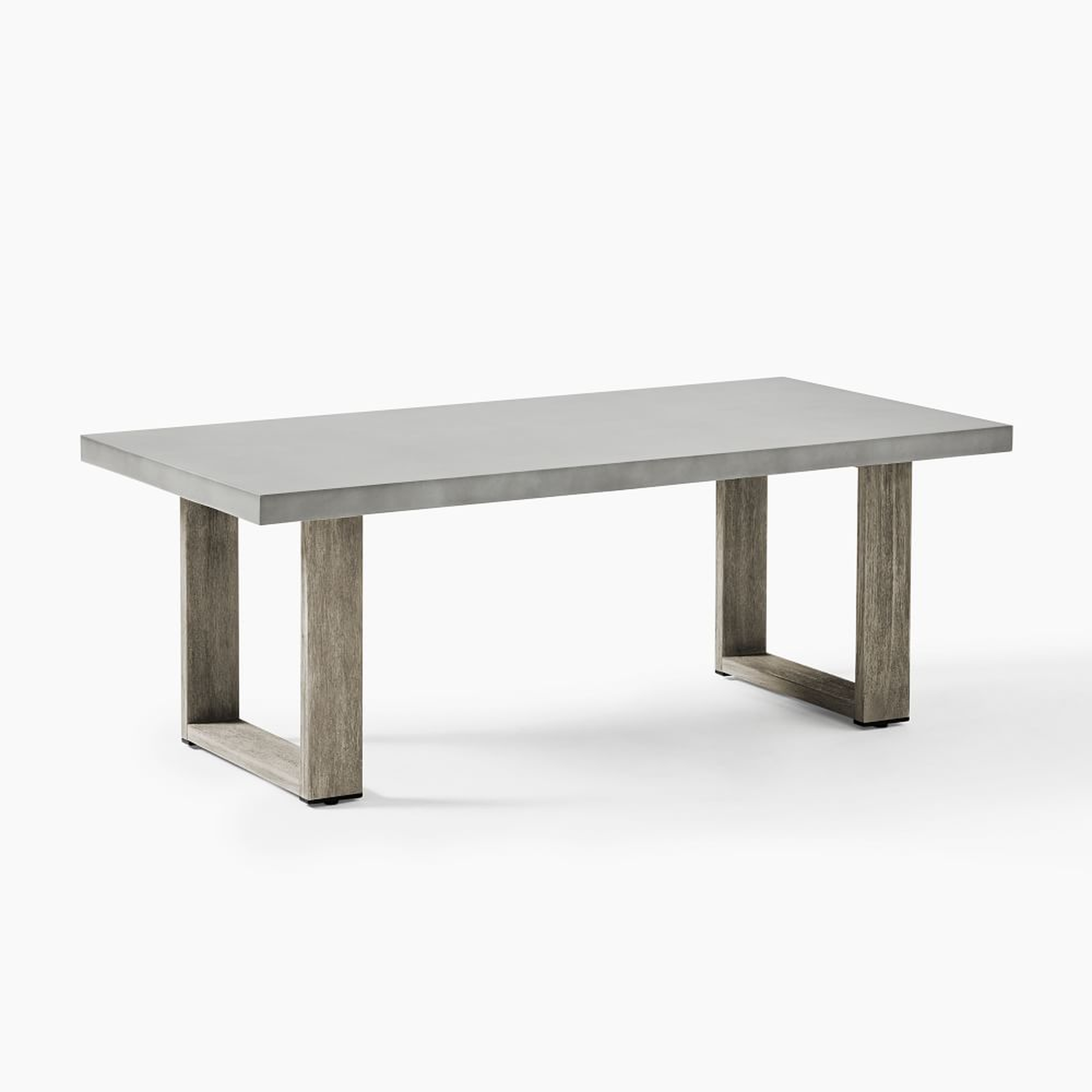 Concrete Top Coffee Table Concrete + Weathered Gray Rectangle Coffee Table - West Elm
