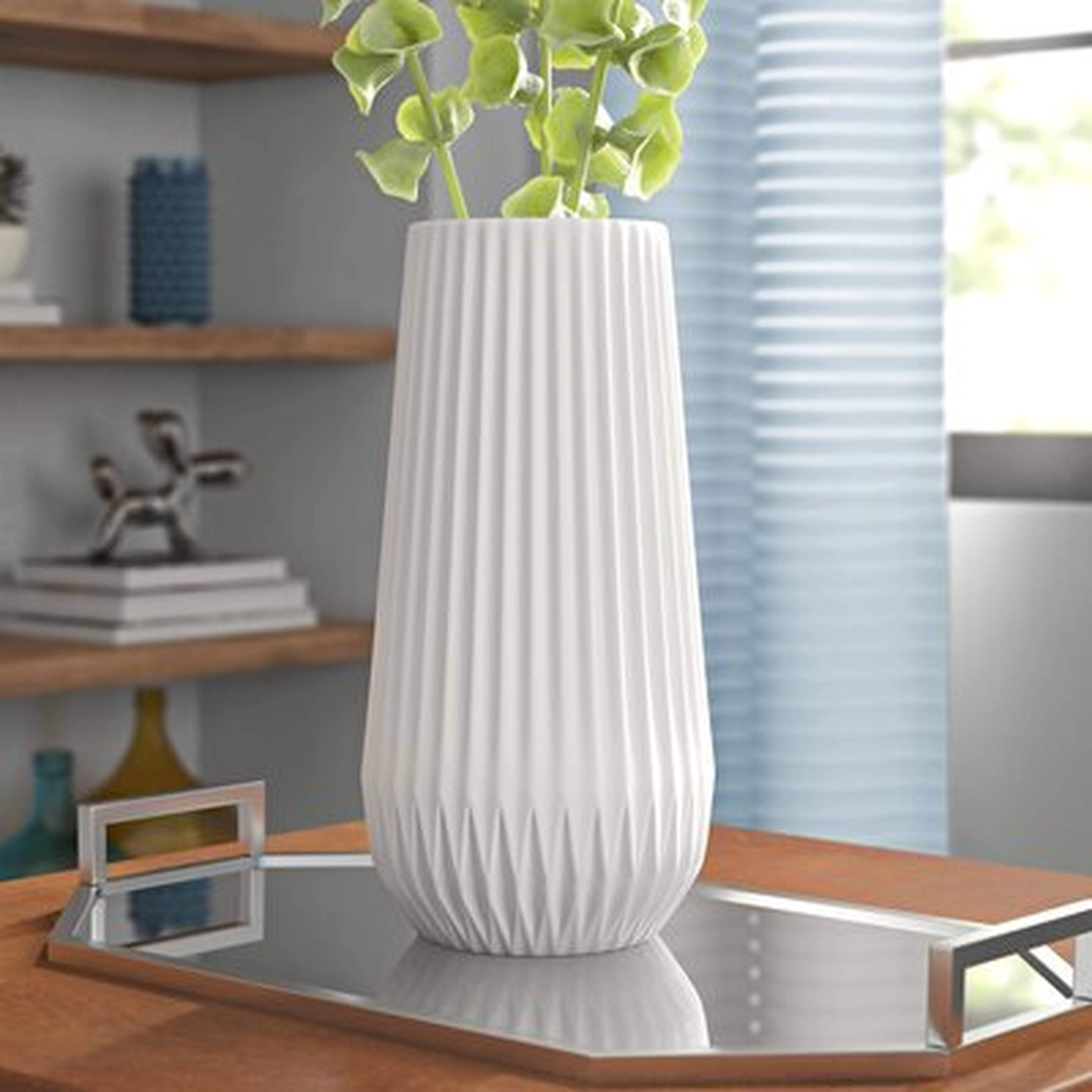 Simonton White Textured Table Vase - Wayfair